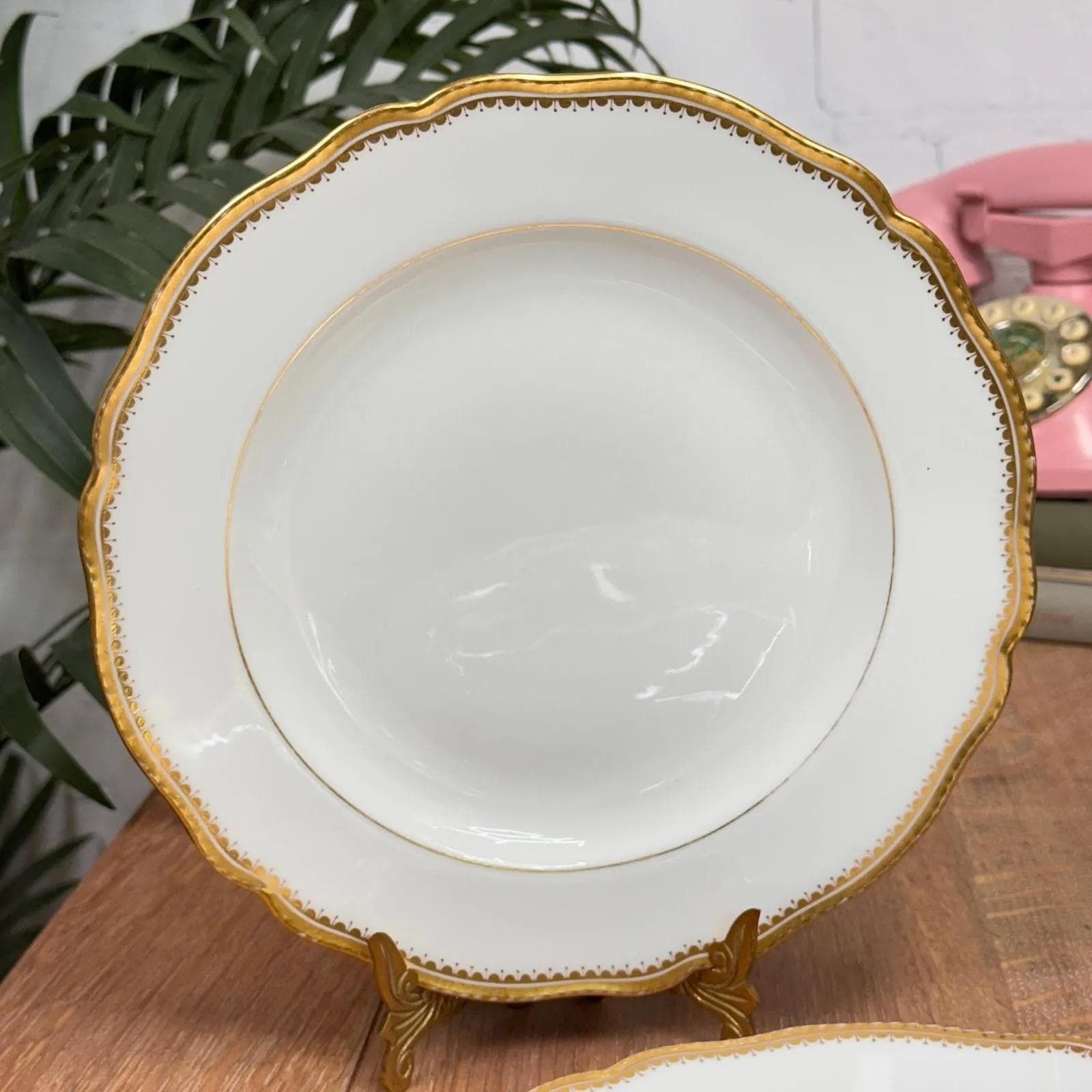 Set Of 4 Antique Spode Copeland Plates Gold Gilt Rim Waring & Gillow London photo Home Decor