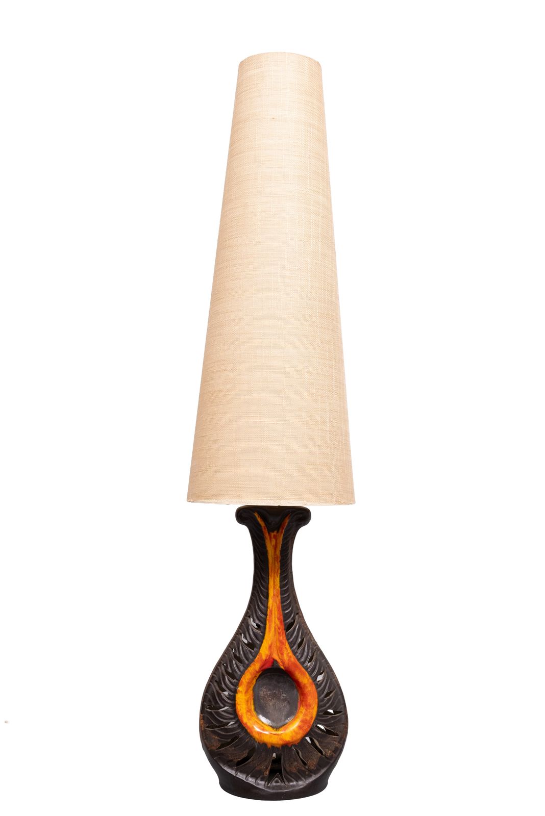 Large Fat Lava Ceramic Floor Lamp By Walter Gerhards For West Germany 1970s