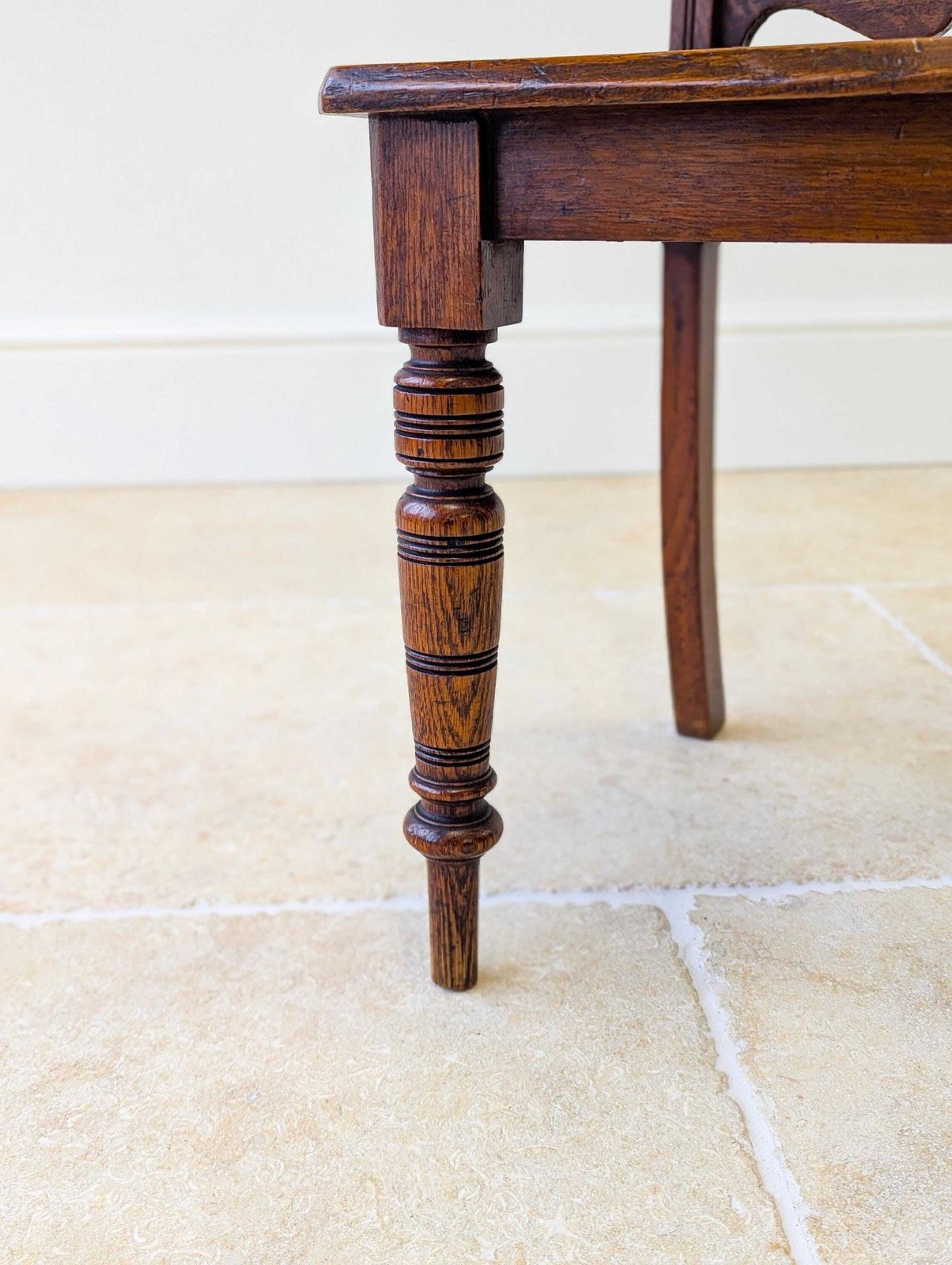photo for sale Antique Victorian Oak Hall Chair C.1890