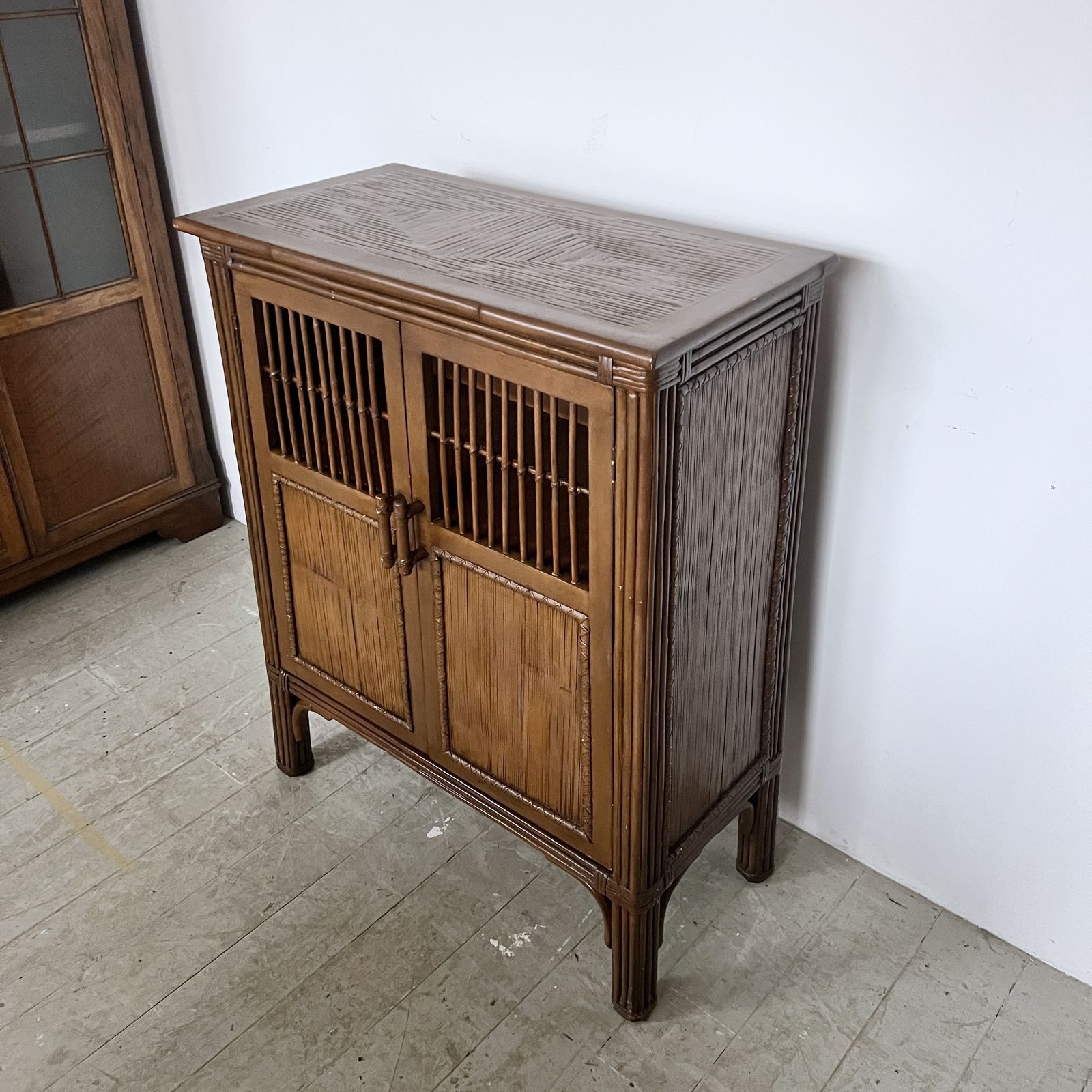 Antique Bamboo And Rattan Cabinet photo for sale