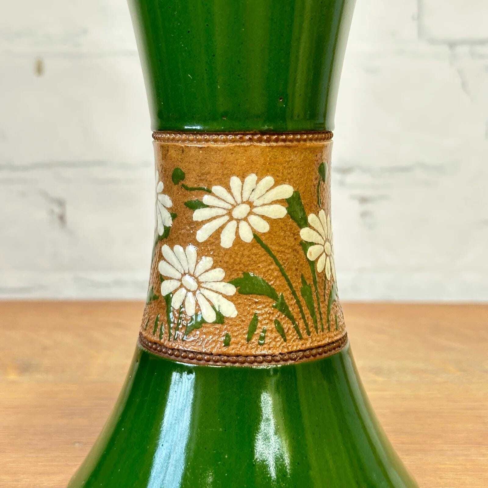 Langley Mill Lovatt’s Art Nouveau Daisy Green Ceramic Vase photo buy