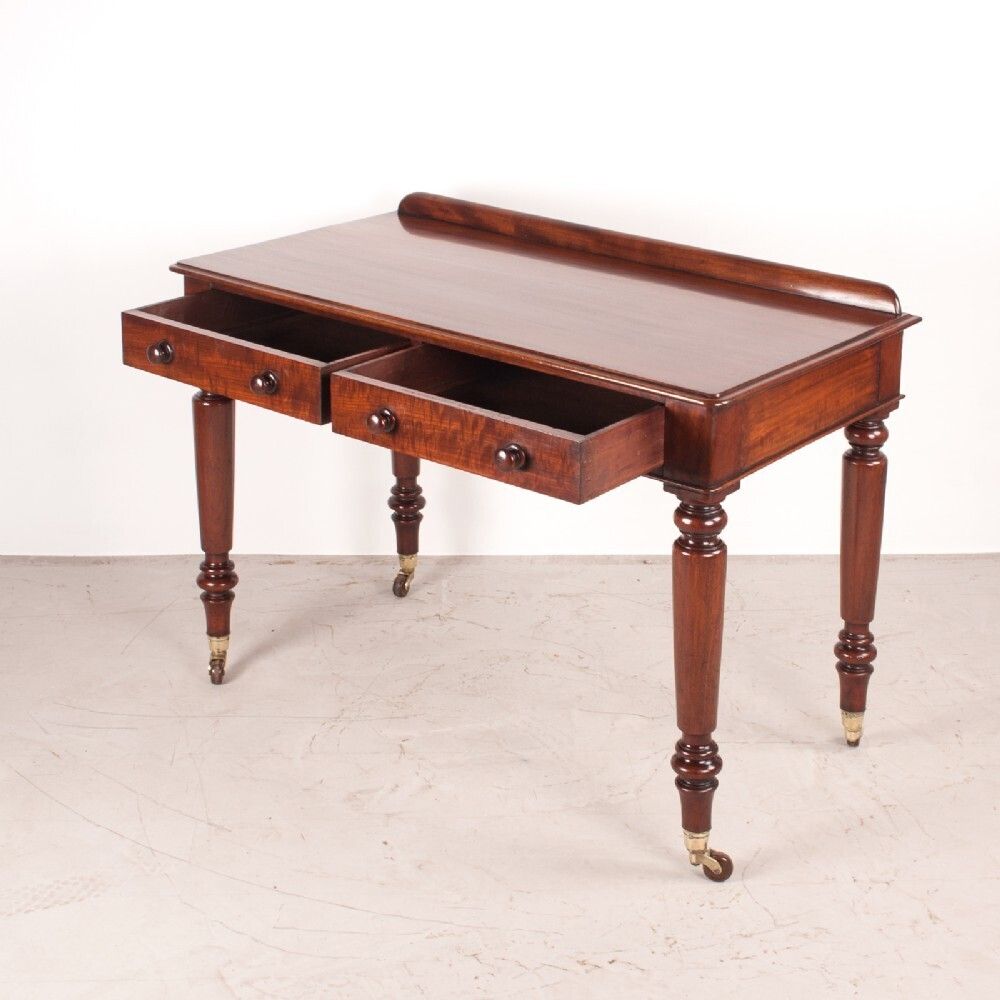 Fine Quality 19thc Mahogany Two Drawer Side Table By W Williamson & Sons Of Guildford photo for sale