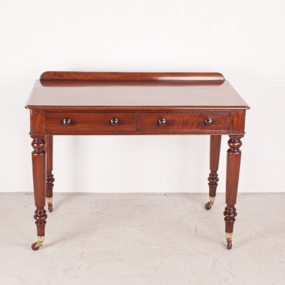 Fine Quality 19thc Mahogany Two Drawer Side Table By W Williamson & Sons Of Guildford photo vinterior