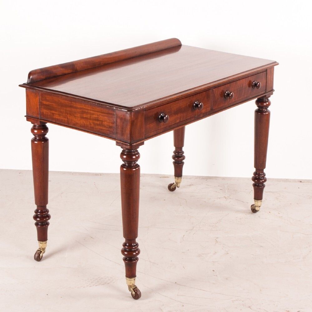 Furniture Fine Quality 19thc Mahogany Two Drawer Side Table By W Williamson & Sons Of Guildford photo