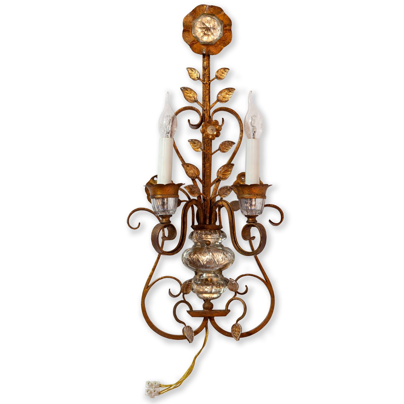 Single Gilded Metal Wall Light By Banci Firenze Of Florence