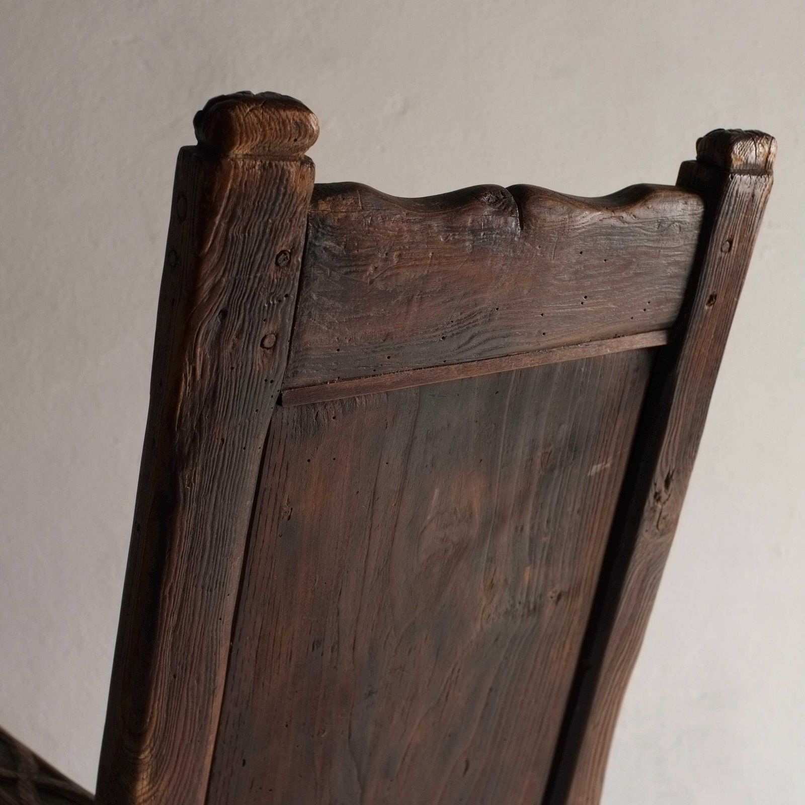 2271.0 Antique Primitive Carved Oak Arm Chair | Belgium photo