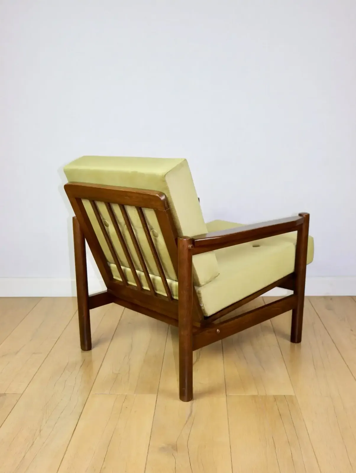 photo furniture Wooden Armchair Designed By Z. Baczyk, Vintage Brown Olive