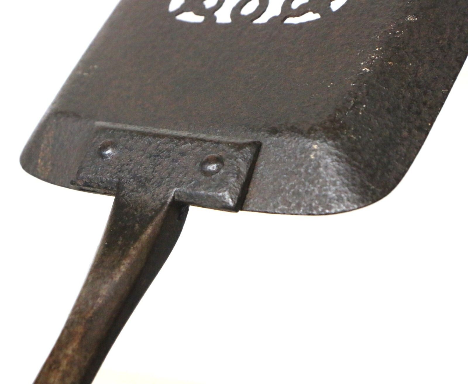 photo vinterior Antique Fire Tools Victorian English Very Long Wrought Iron Brass Poker & Shovel