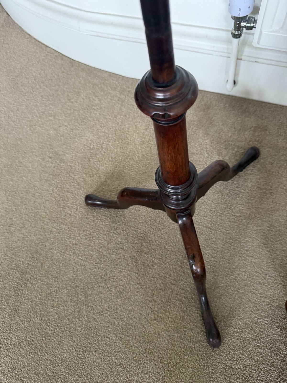 Georgian Pole Screen With Tapestry On Gun Barrel Stem And Tripod Feet photo Home Fixtures