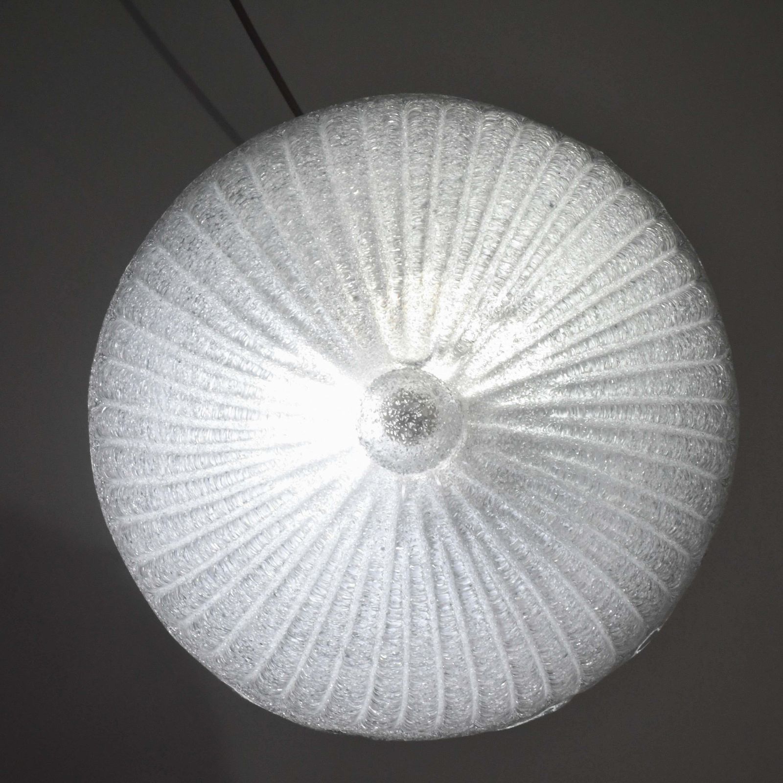 Italian Midcentury Murano Glass Flush Mount Light Barovier Style, 1970s photo for sale