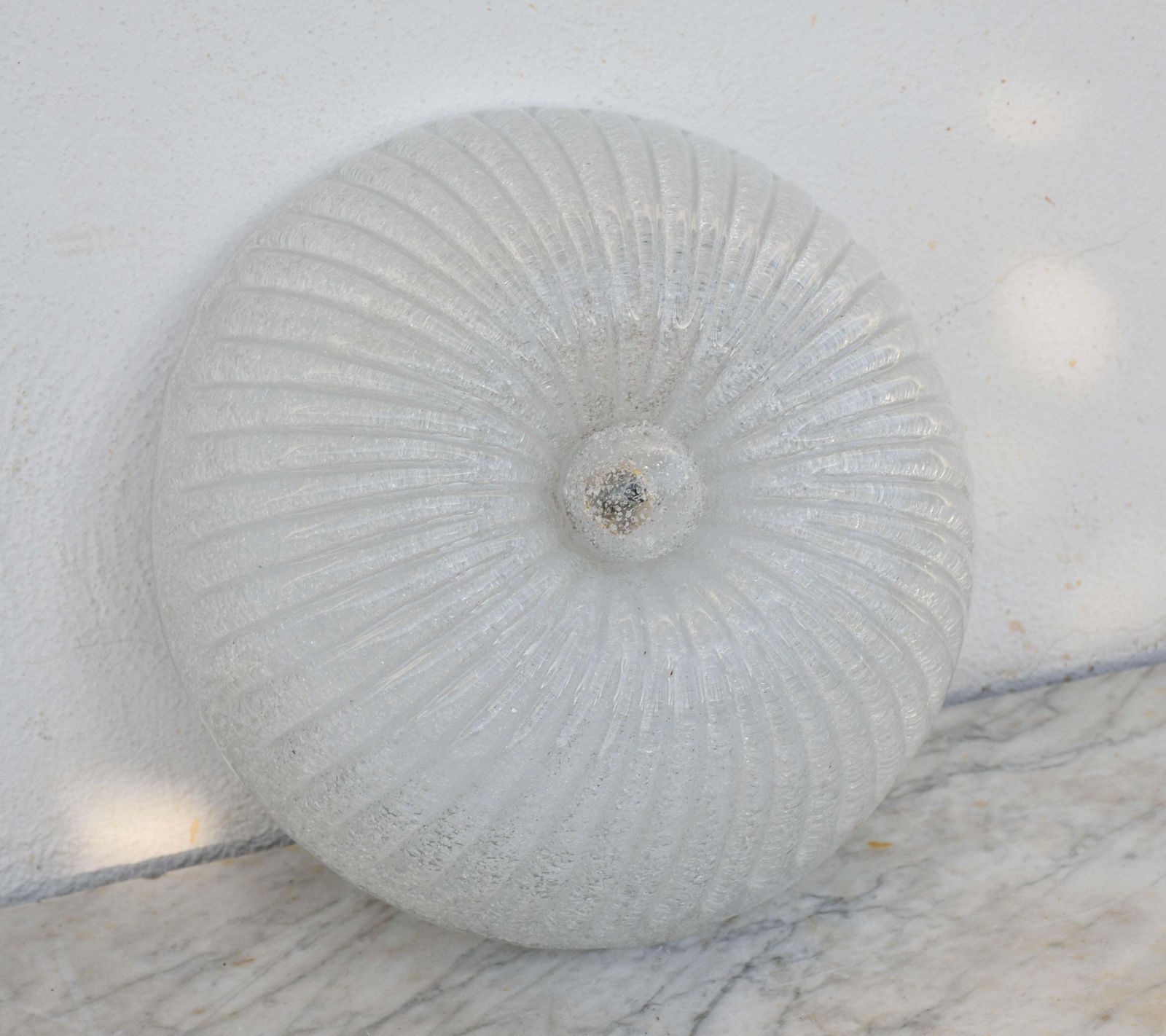 Italian Midcentury Murano Glass Flush Mount Light Barovier Style, 1970s photo Lighting
