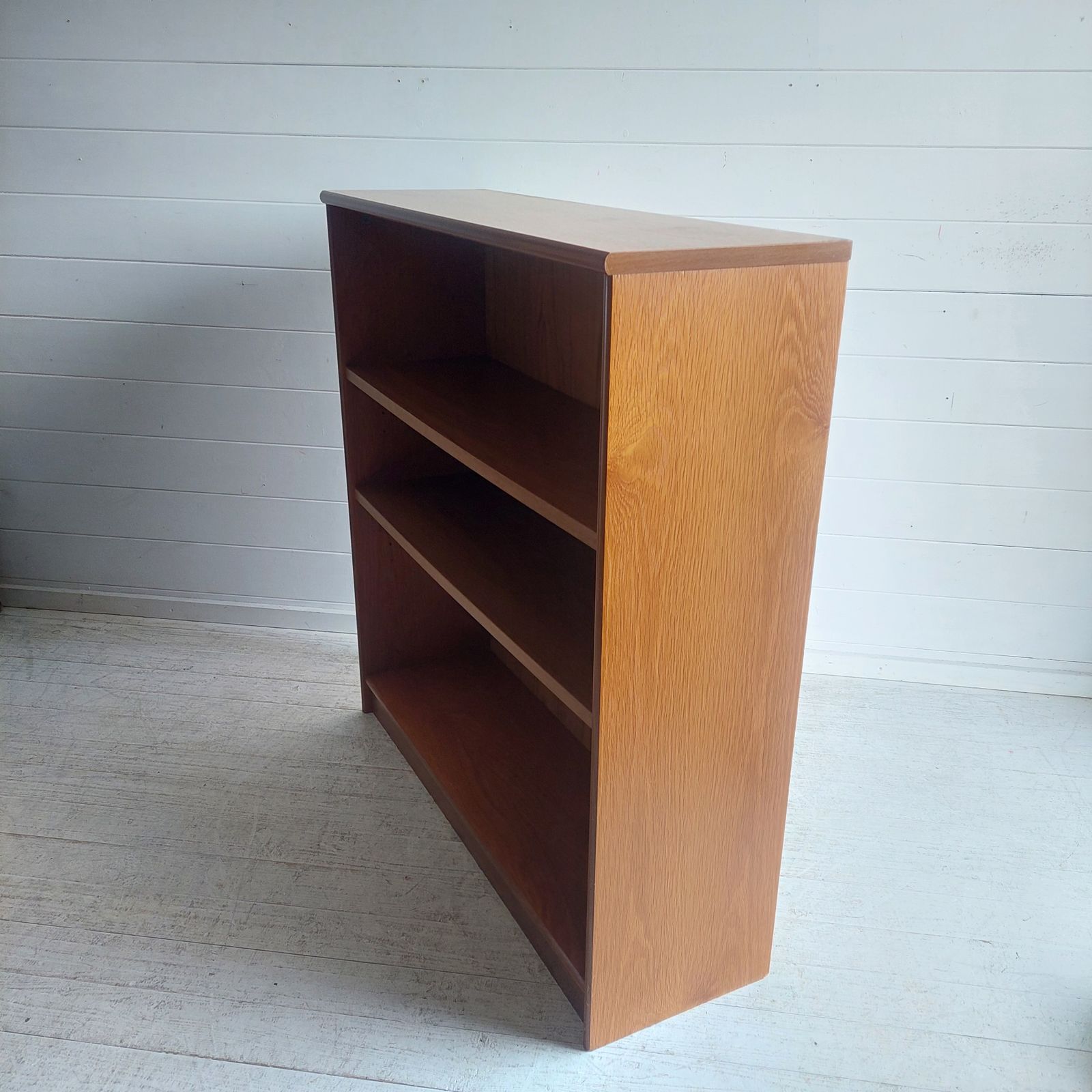 Mid Century Teak Bookcase Danish Gplan Style  70s Open Adjustable Shelving Unit photo vinterior