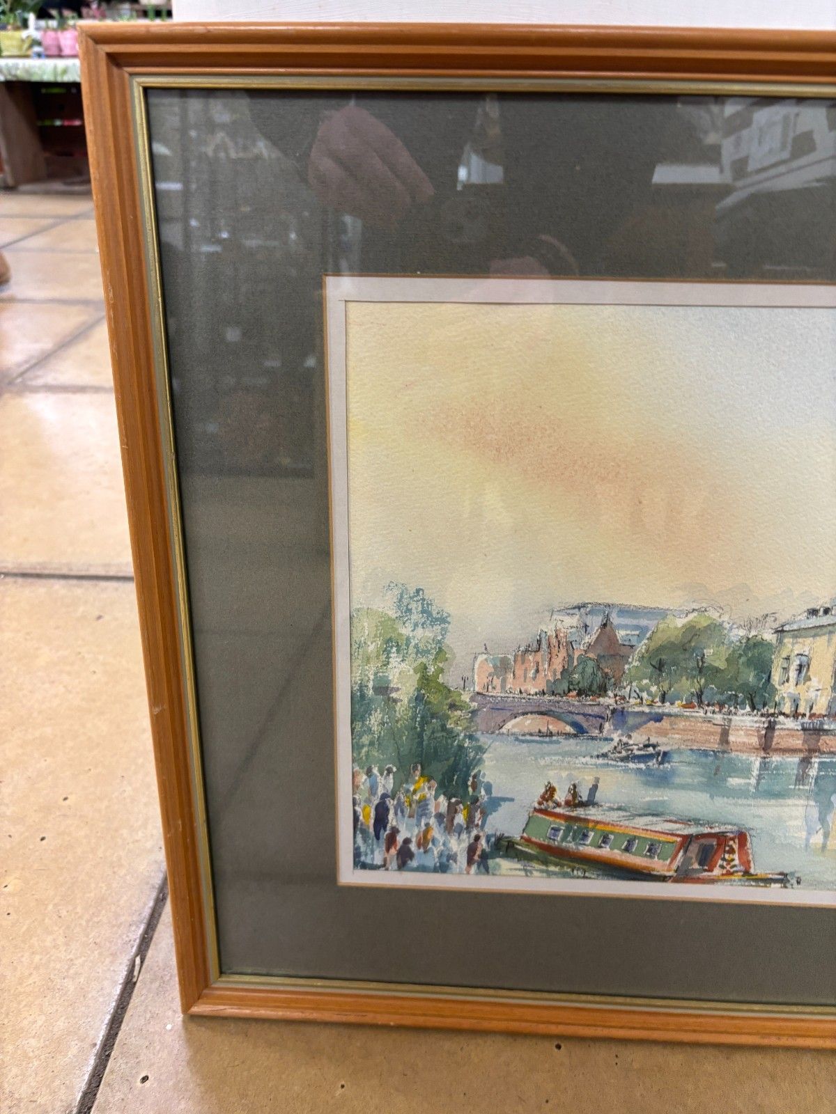 Original Watercolour Painting Of Bedford River By John Farquharson 1984 photo furniture