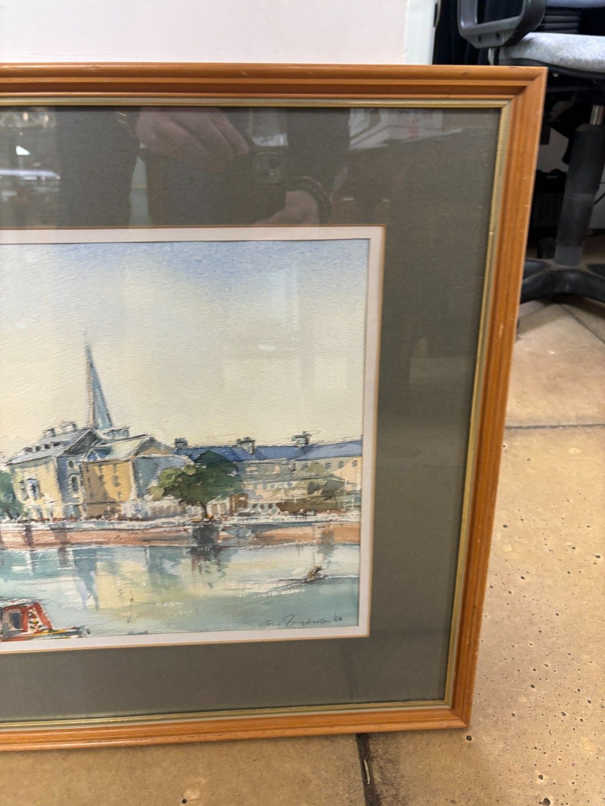 Original Watercolour Painting Of Bedford River By John Farquharson 1984 photo 75.0