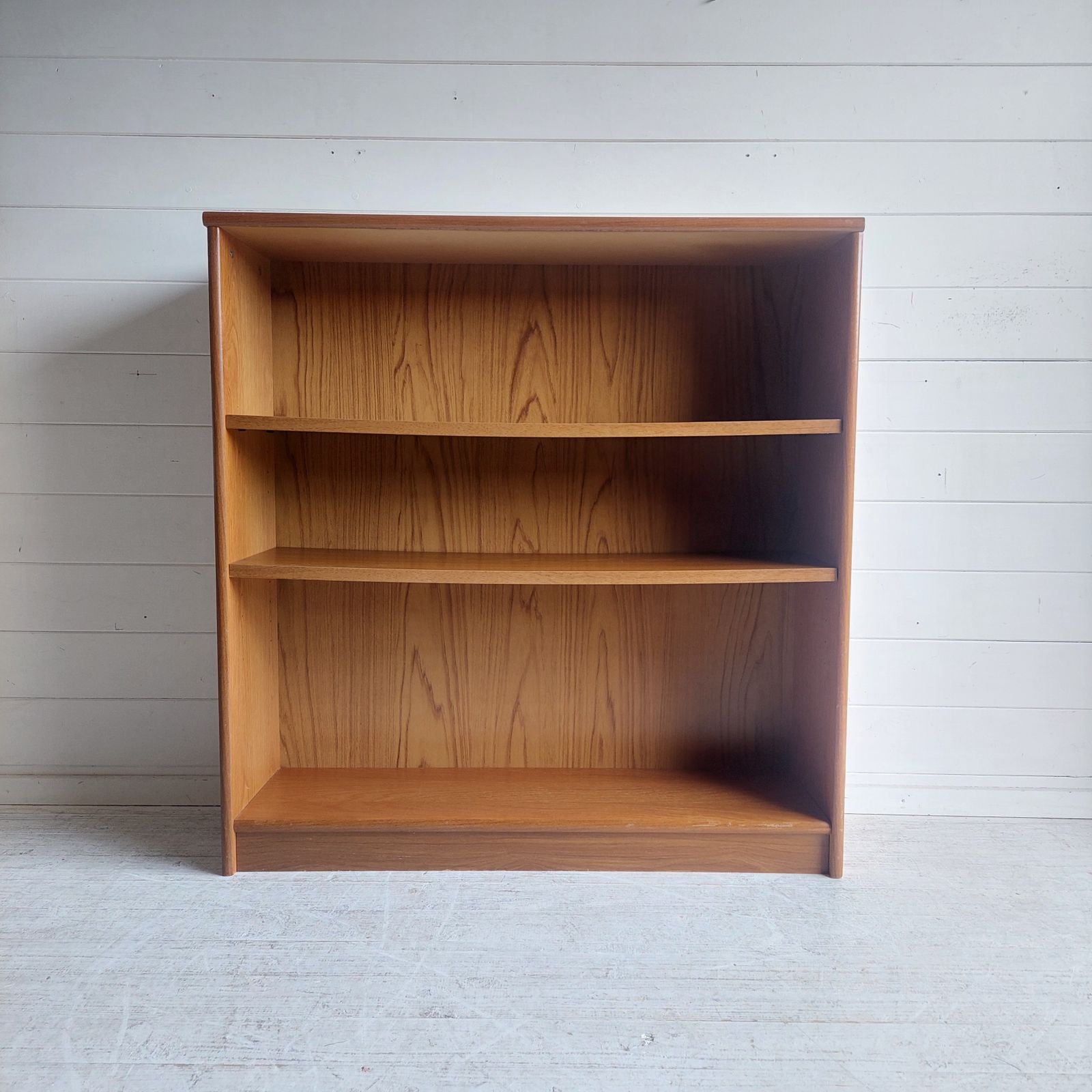 Mid Century Teak Bookcase Danish Gplan Style  70s Open Adjustable Shelving Unit