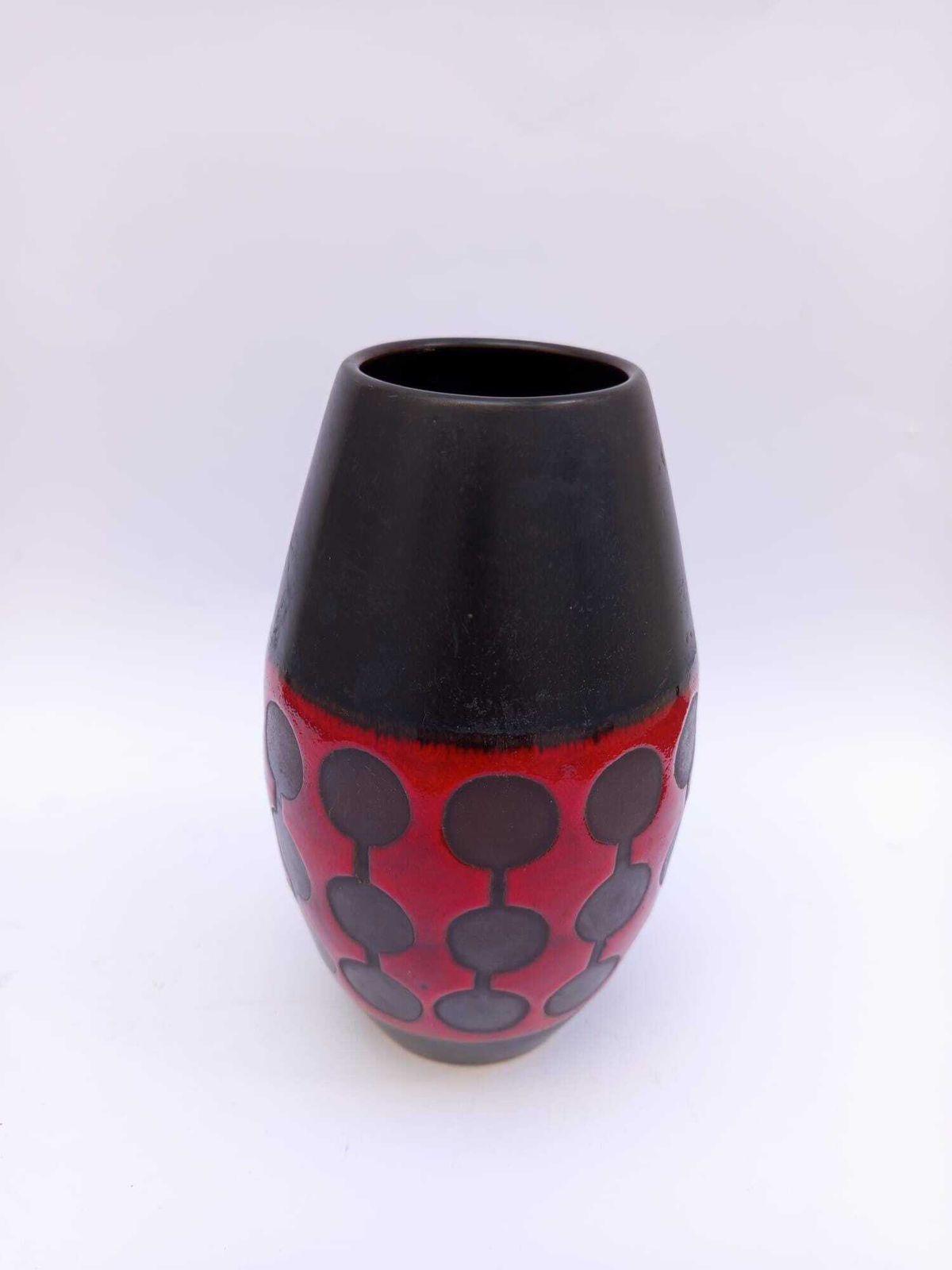 Dumler And Breiden Hohr Keramik West Germany Space Age Design Red And Black Ceramic Vase photo 117.0