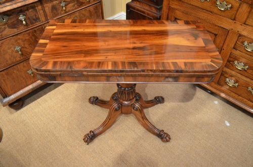 19th Century Regency Goncalo Alves Card Games Table In The Manner Of Gillows. photo vinterior