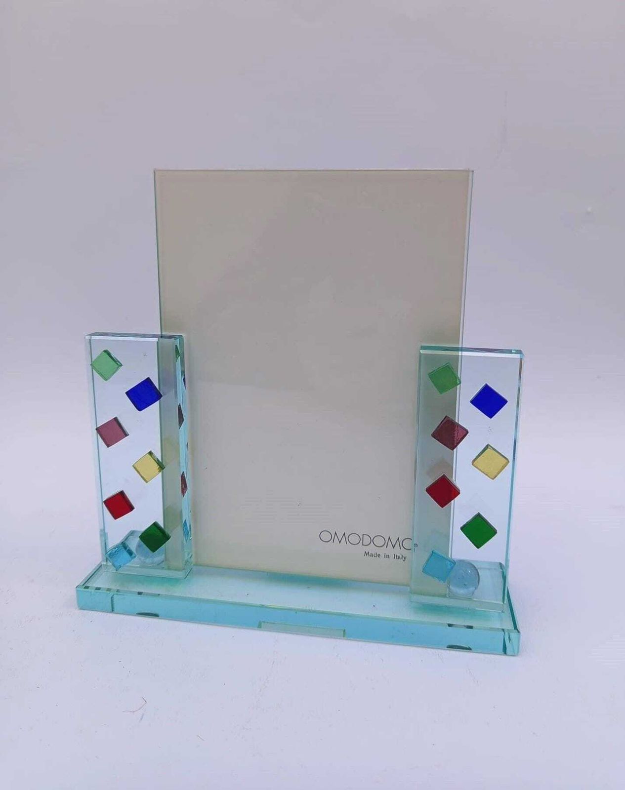 Ovodomo Thick Crystal Glass Photo Frame, Made In Italy Design
