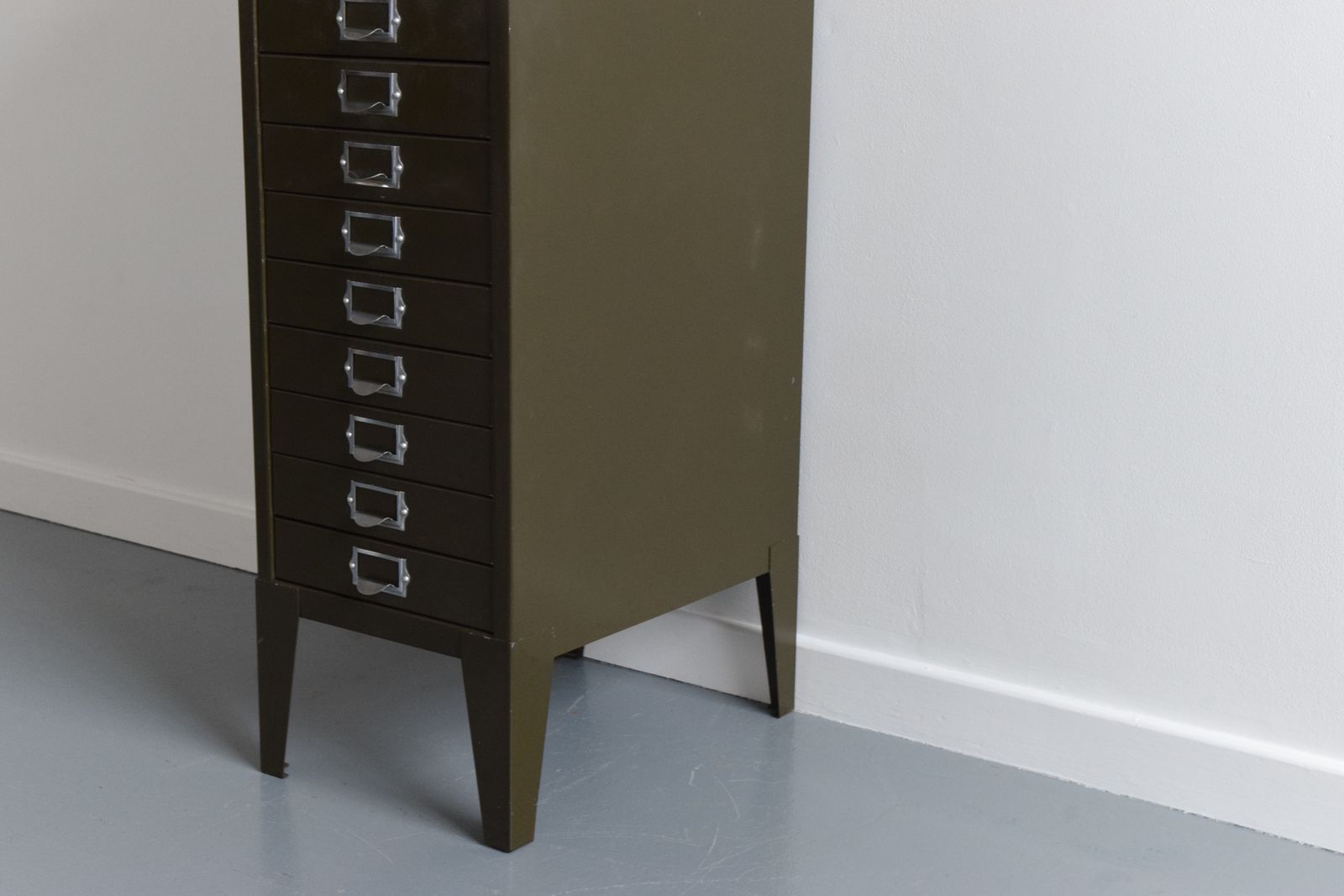Industrial Green 15 Drawer Metal Filing Cabinet By Nubo photo for sale