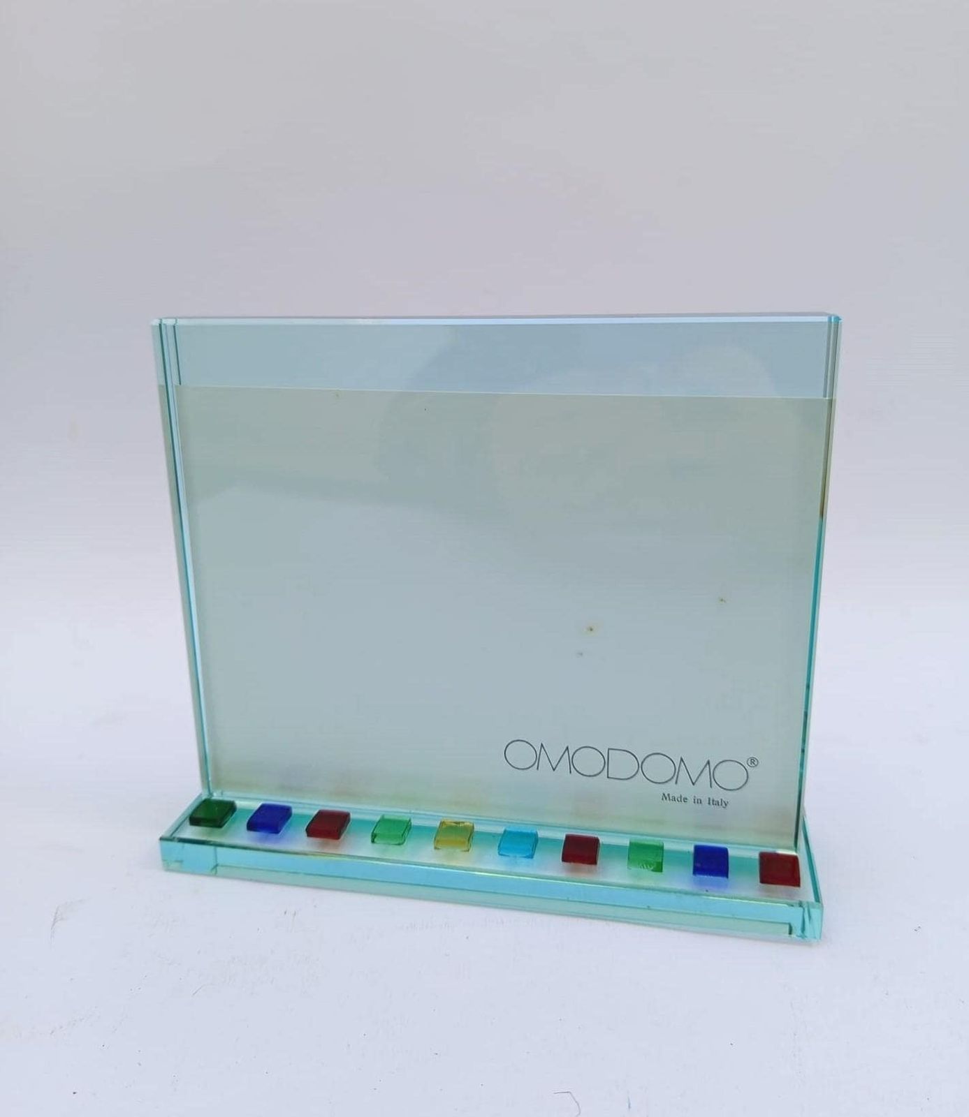 Ovodomo Thick Crystal Glass Photo Frame, Made In Italy, 18x15 Cm