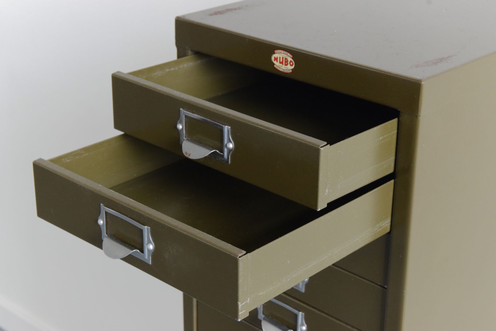Industrial Green 15 Drawer Metal Filing Cabinet By Nubo photo vinterior