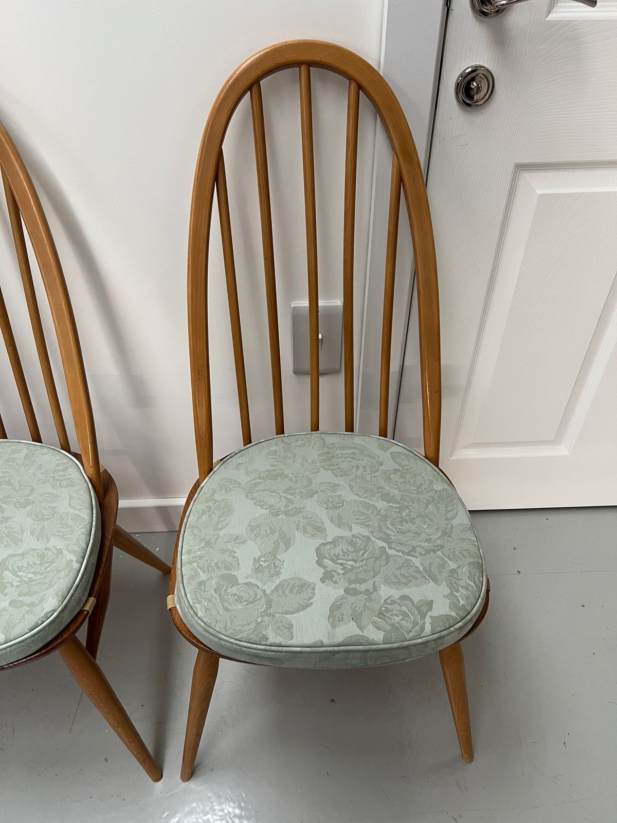 Set Of 4 Blonde Ercol High Hoop Dining Chairs photo furniture