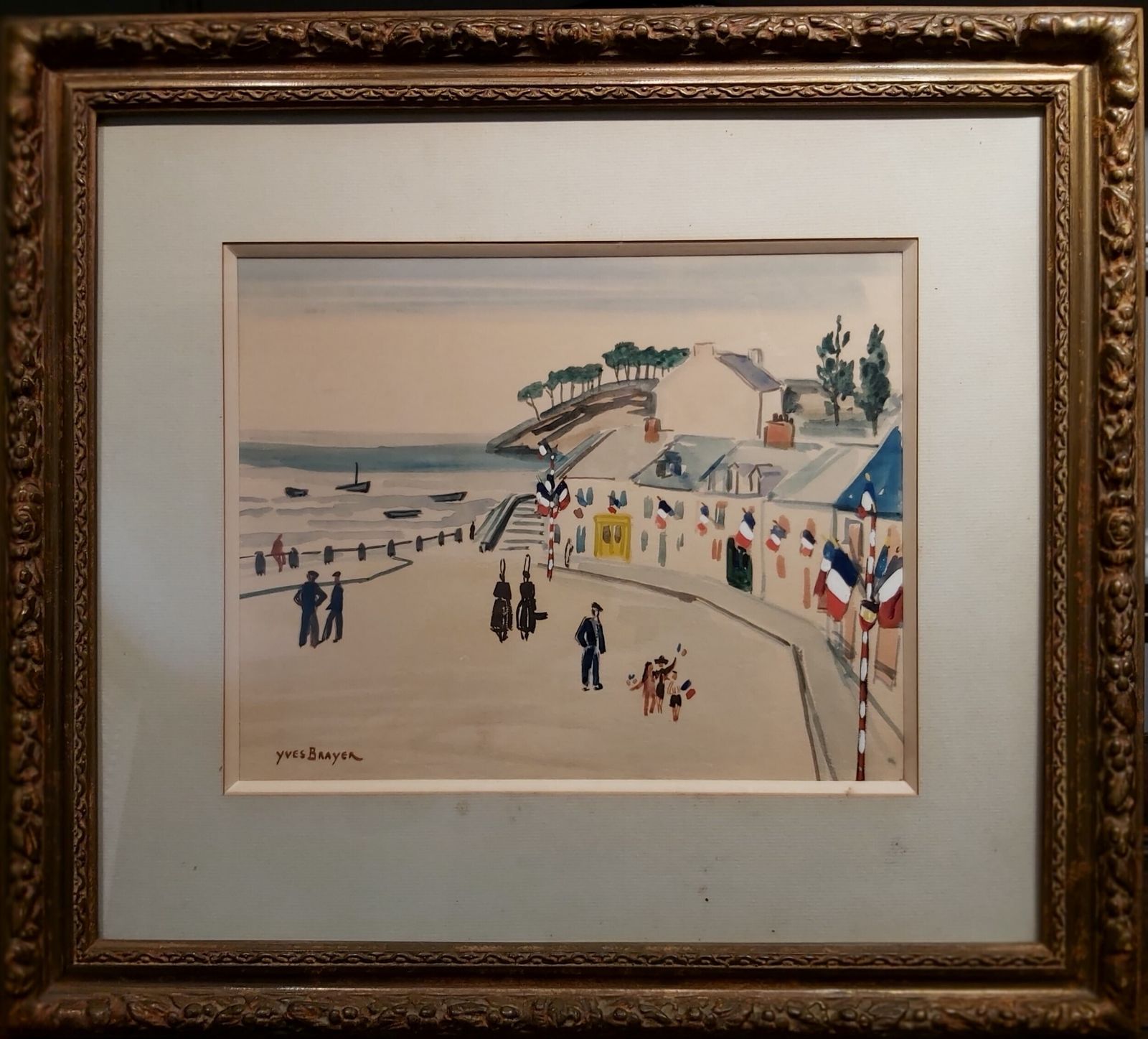 Water Colour By Yves Brayer (French, 1907 1990) photo vintage