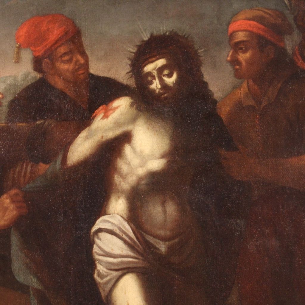 Italian Painting Passion Of Christ From The 17th Century photo vintage