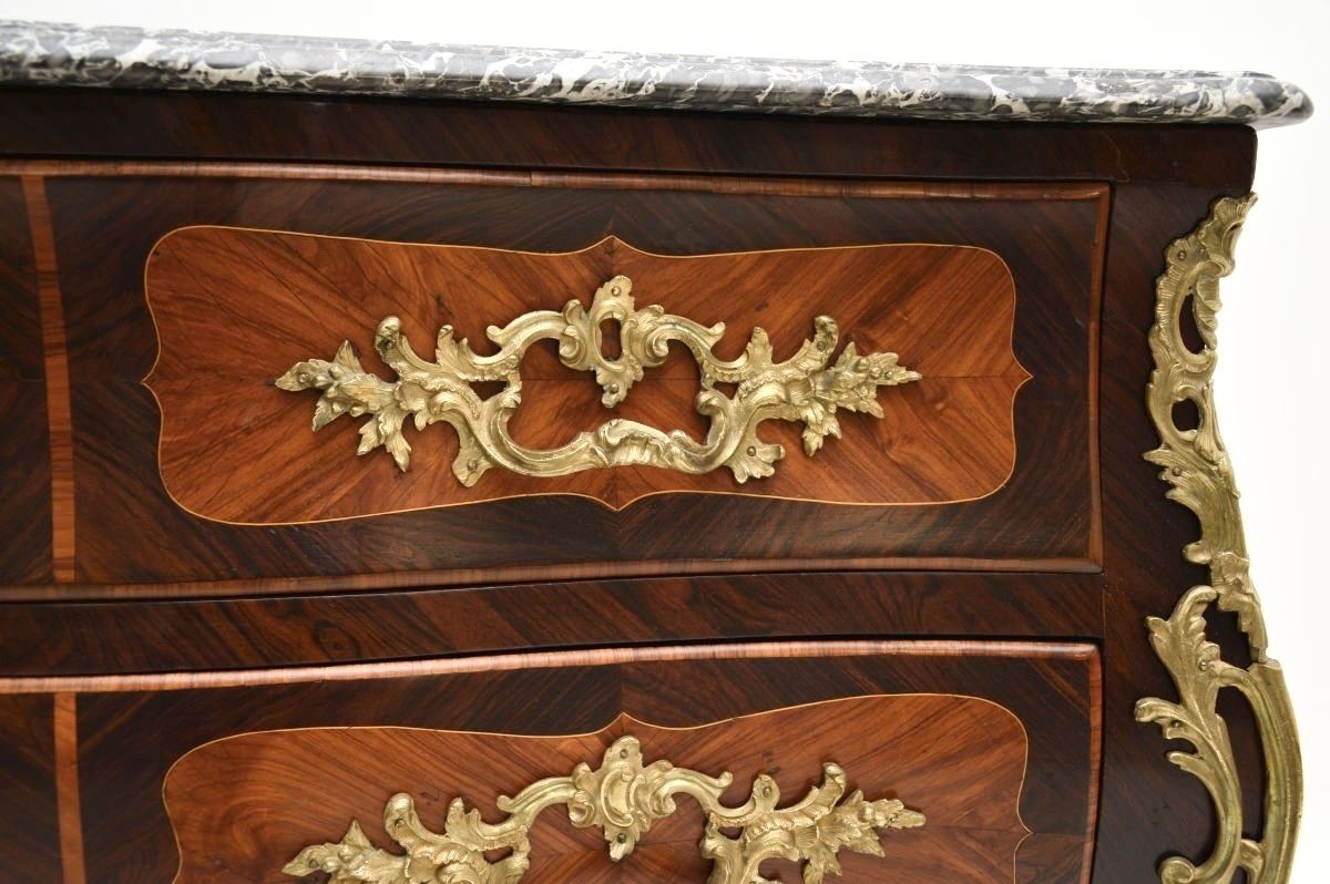 Antique French Louis XV Marble Top Commode By Jacques Bircklé photo vinterior