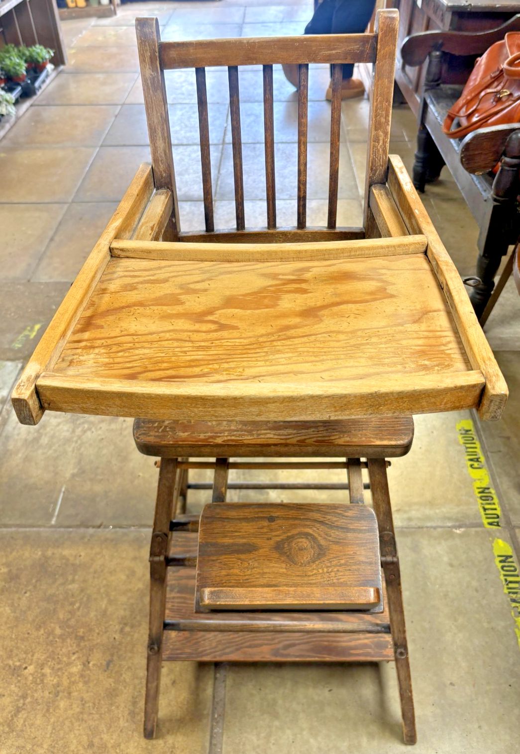 Vintage Wooden Child's Metamorphic High Chair