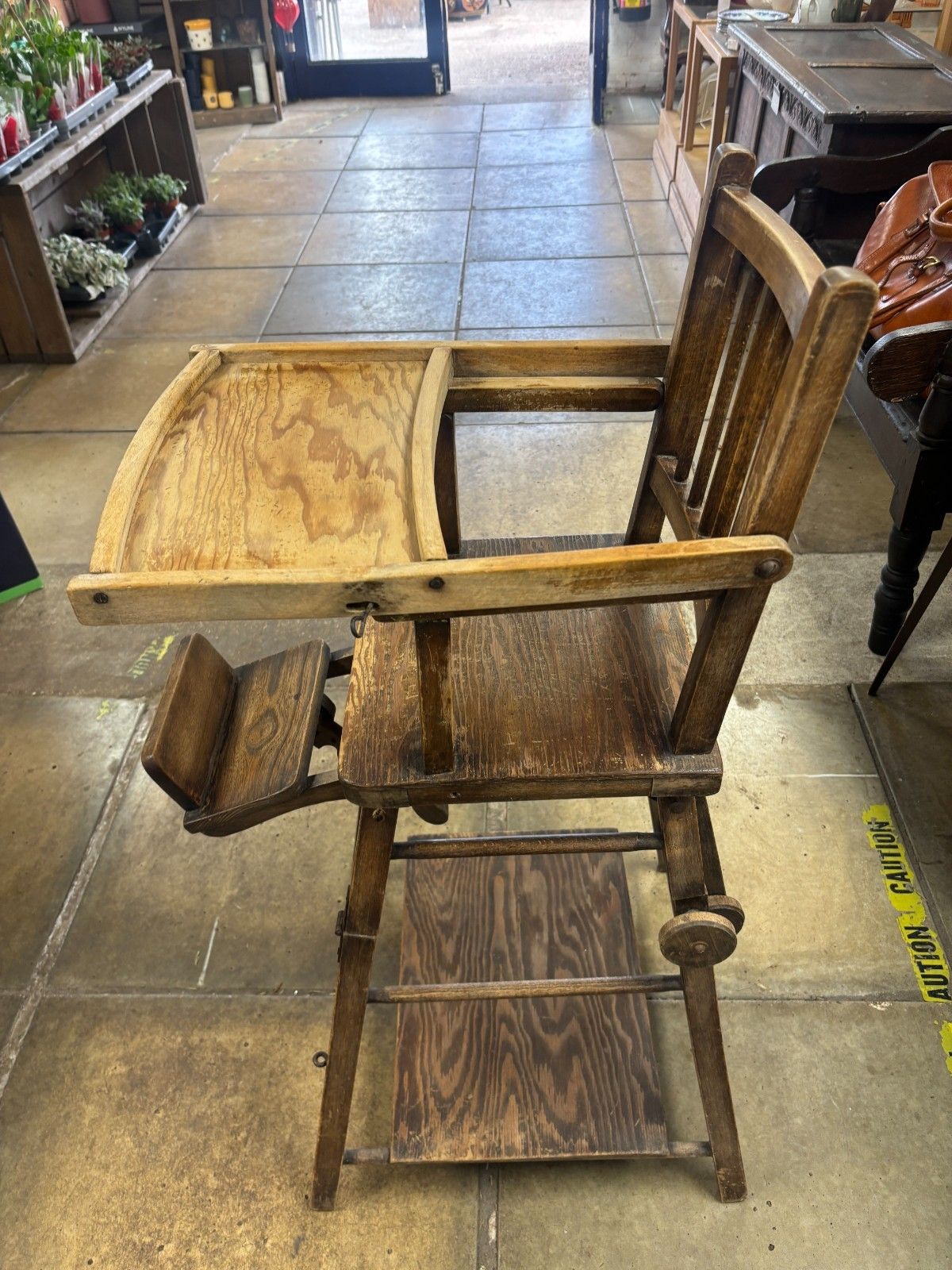 photo furniture Vintage Wooden Child's Metamorphic High Chair