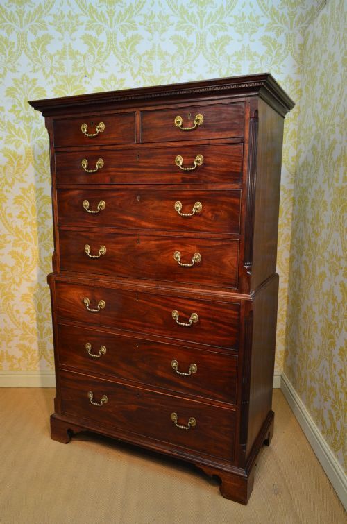 Beautiful George III Mahogany Chest On Chest photo for sale