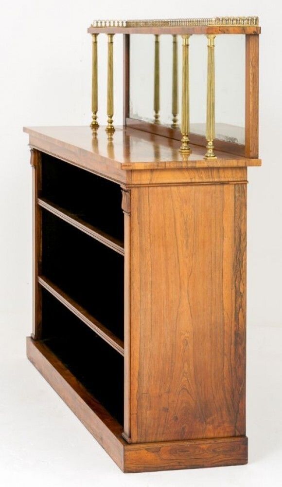 William IV Bookcase In Rosewood Open Front 19th Century Antique photo vinterior