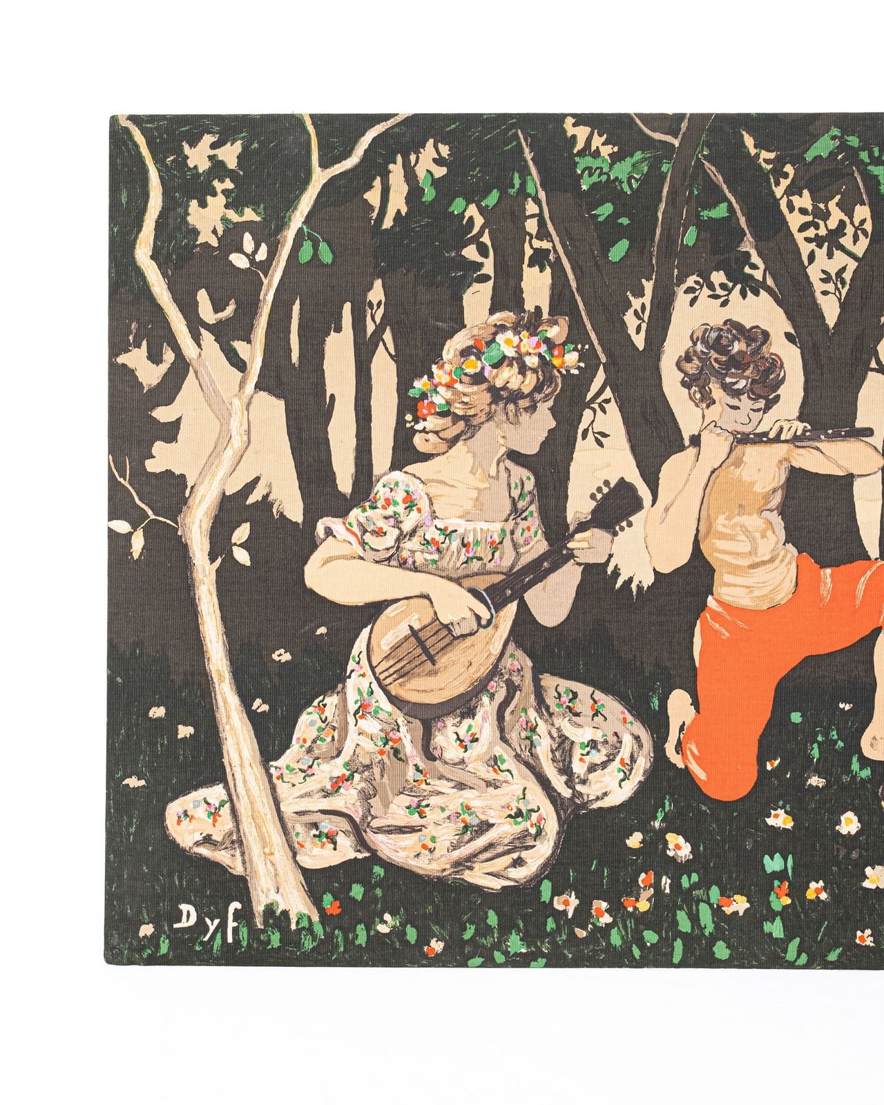 Spring Allegory Tapestry Printed On Canvas, After Marcel Dyf, France photo furniture