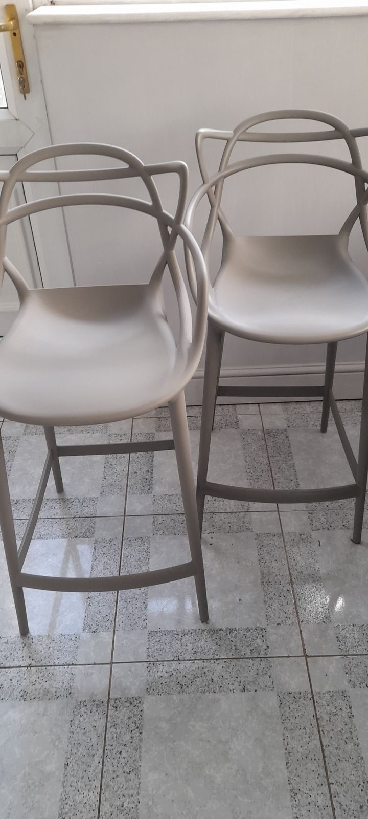 Two Kartell Masters Bar Stools In Grey photo for sale