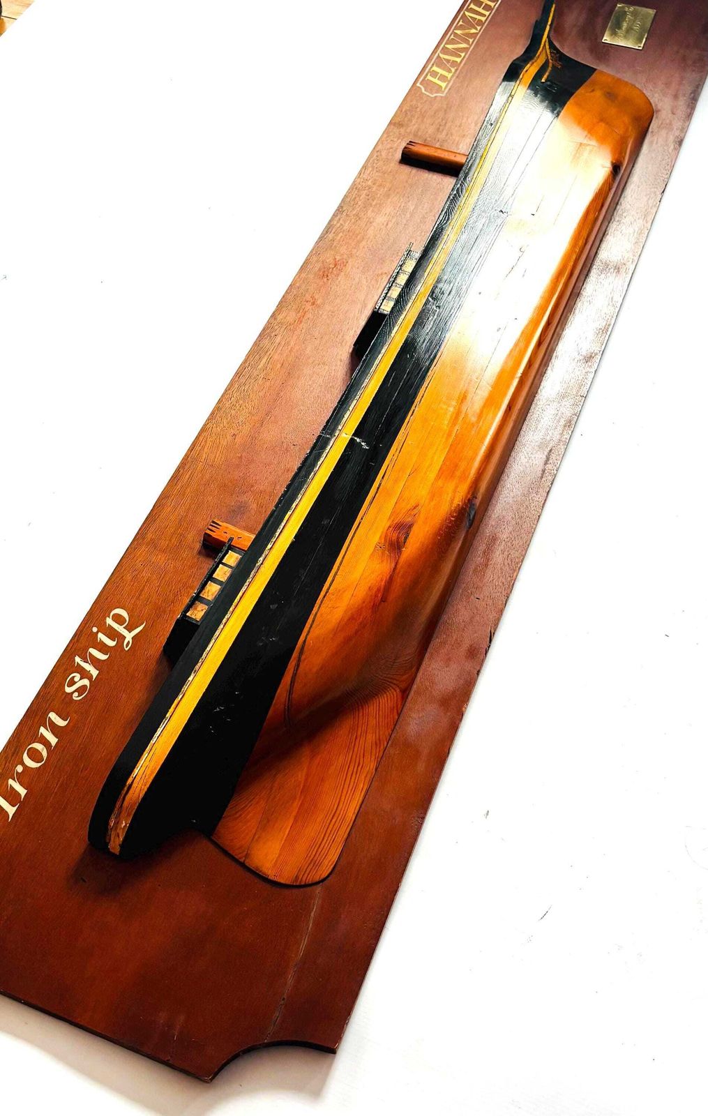 Rare Museum Piece Victorian Ship Half Hull Model: T. Armstrong & Co, 1855 "Hannah"   1.56 M Long photo furniture