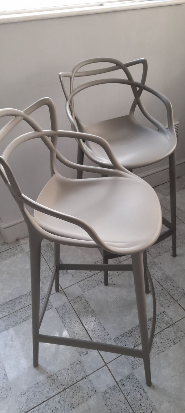 Two Kartell Masters Bar Stools In Grey photo 450.0