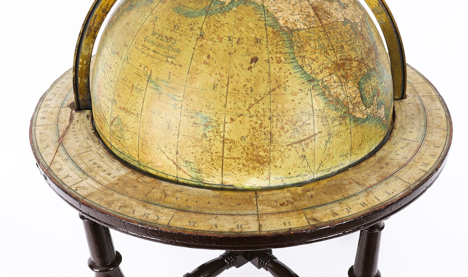 photo furniture Victorian Terrestrial Library Table Globe By Wyld's Dated 1849  19th C