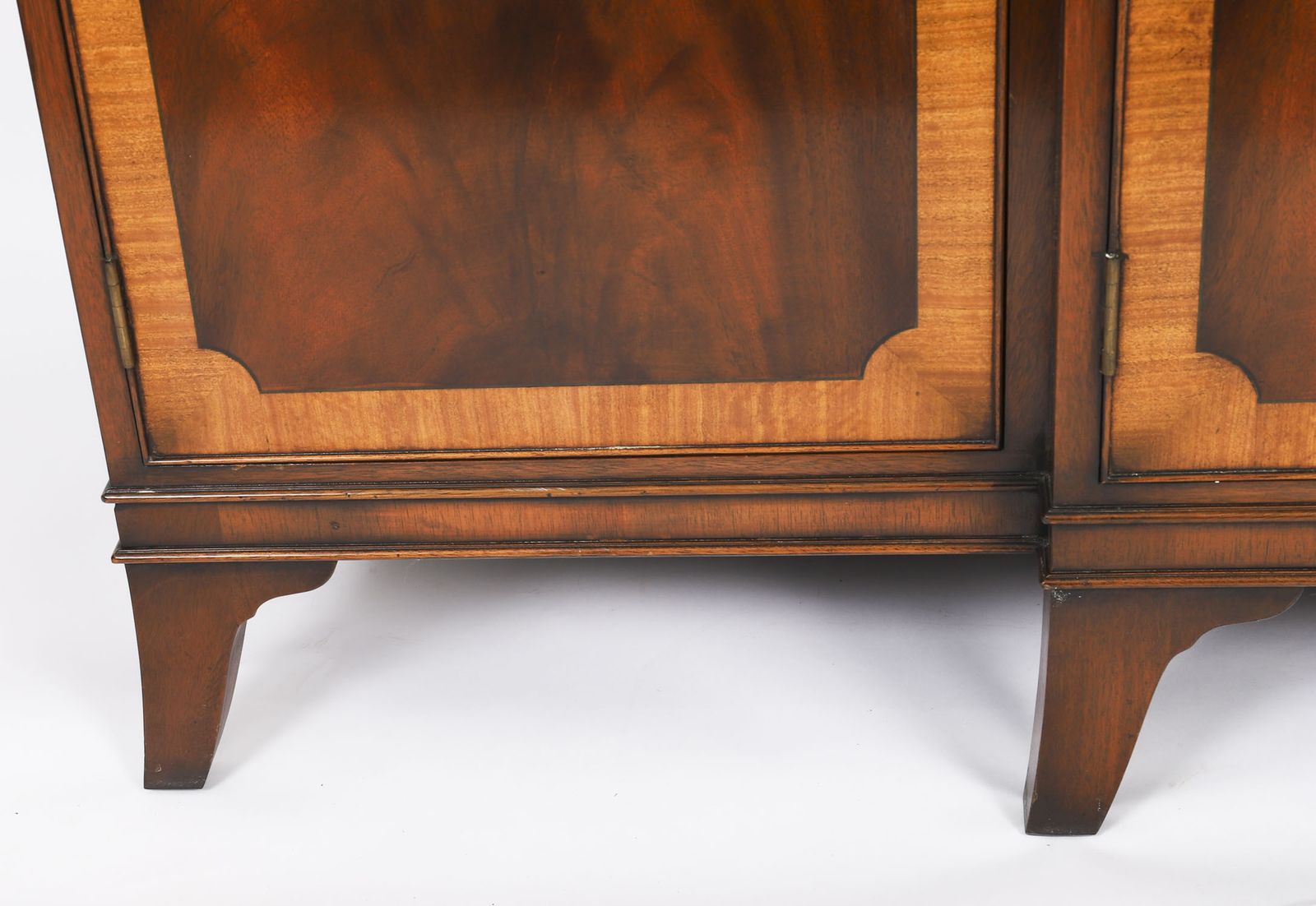 Vintage Pair Flame Mahogany Sideboards Retailed By Harrods Late 20th C photo vinterior