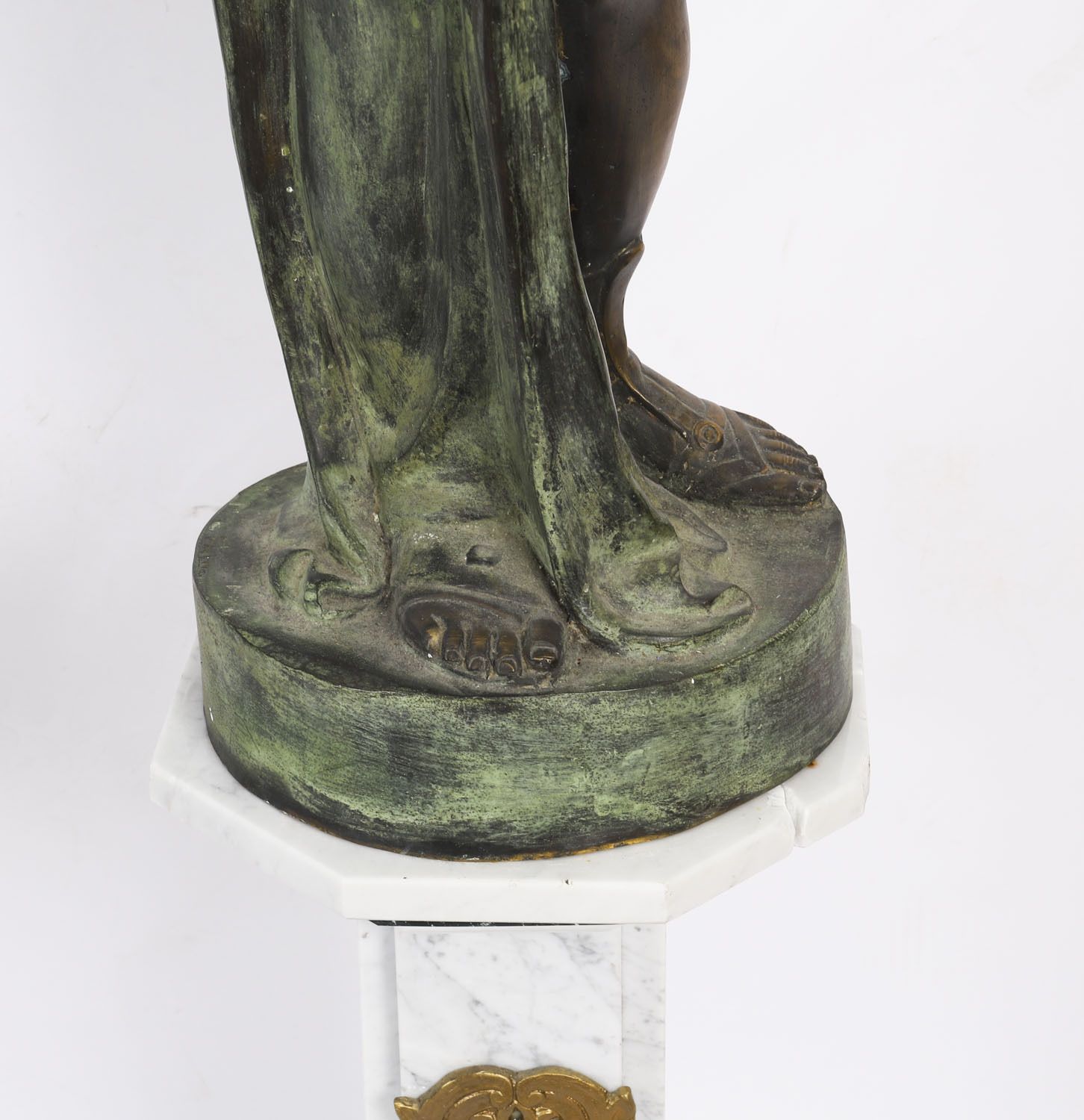 Antique Pair Large 7ft Bronze Libertas Figural Torcheres Lamps F. De Luca C1910 photo buy