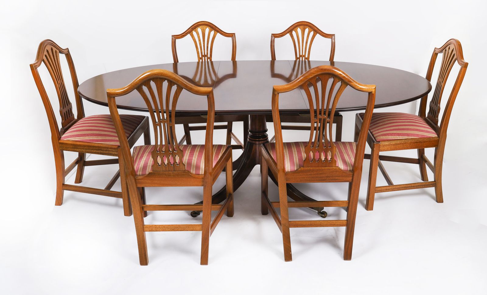 William Tillman Oval Regency Revival Dining Table Set 20th C