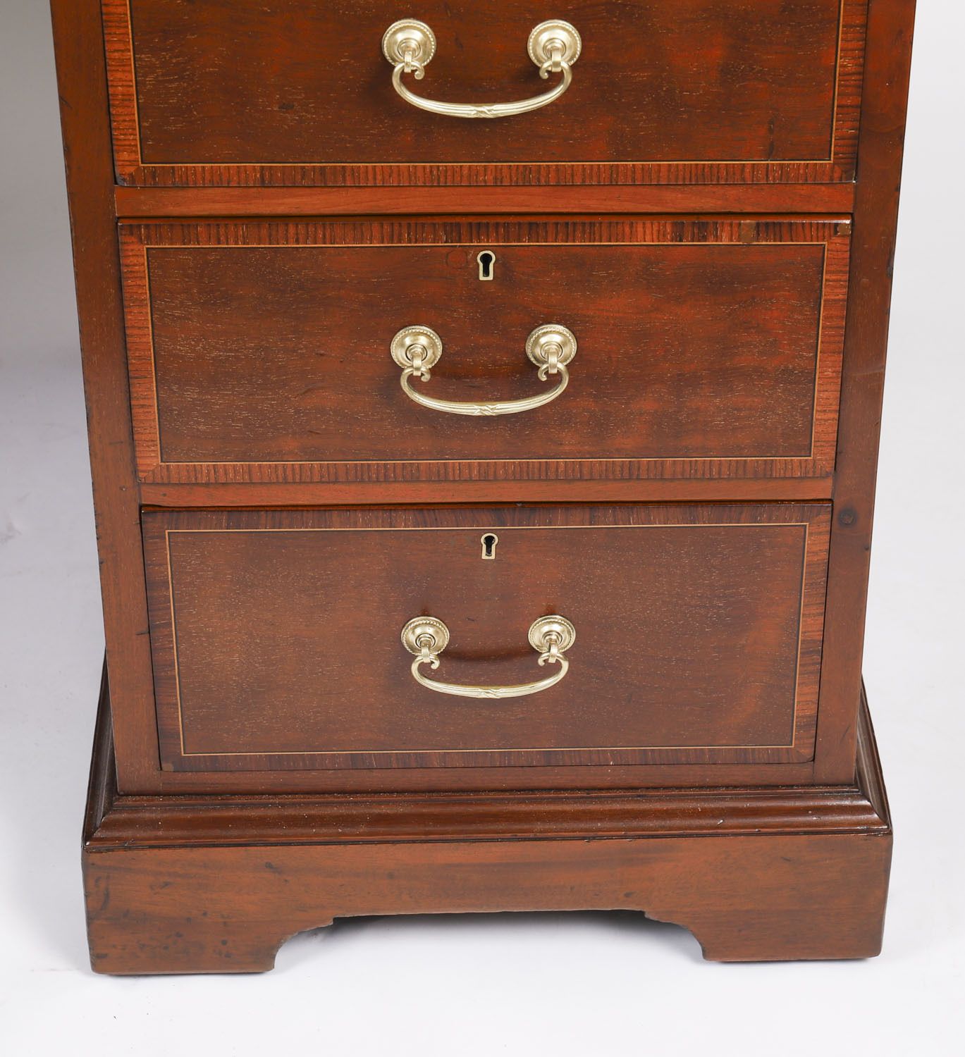 Victorian Crossbanded & Inlaid Flame Mahogany Pedestal Desk  19th C photo buy