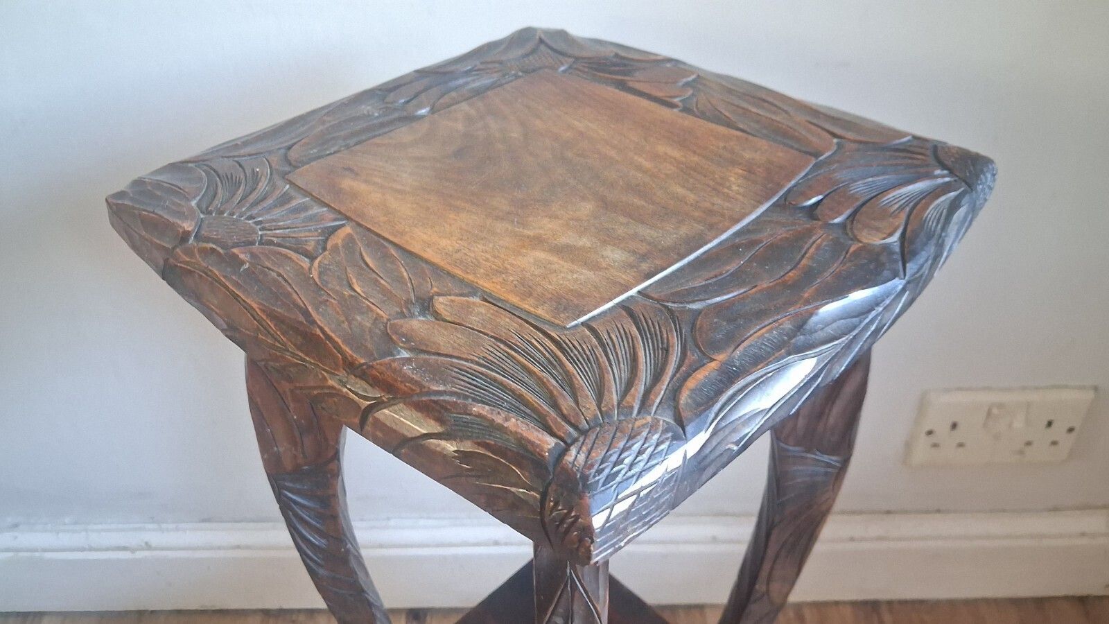 Antique Liberty & Co (Stamped) Japanese Fruit Wood Carved Side/Hall/Lamp  Table photo furniture