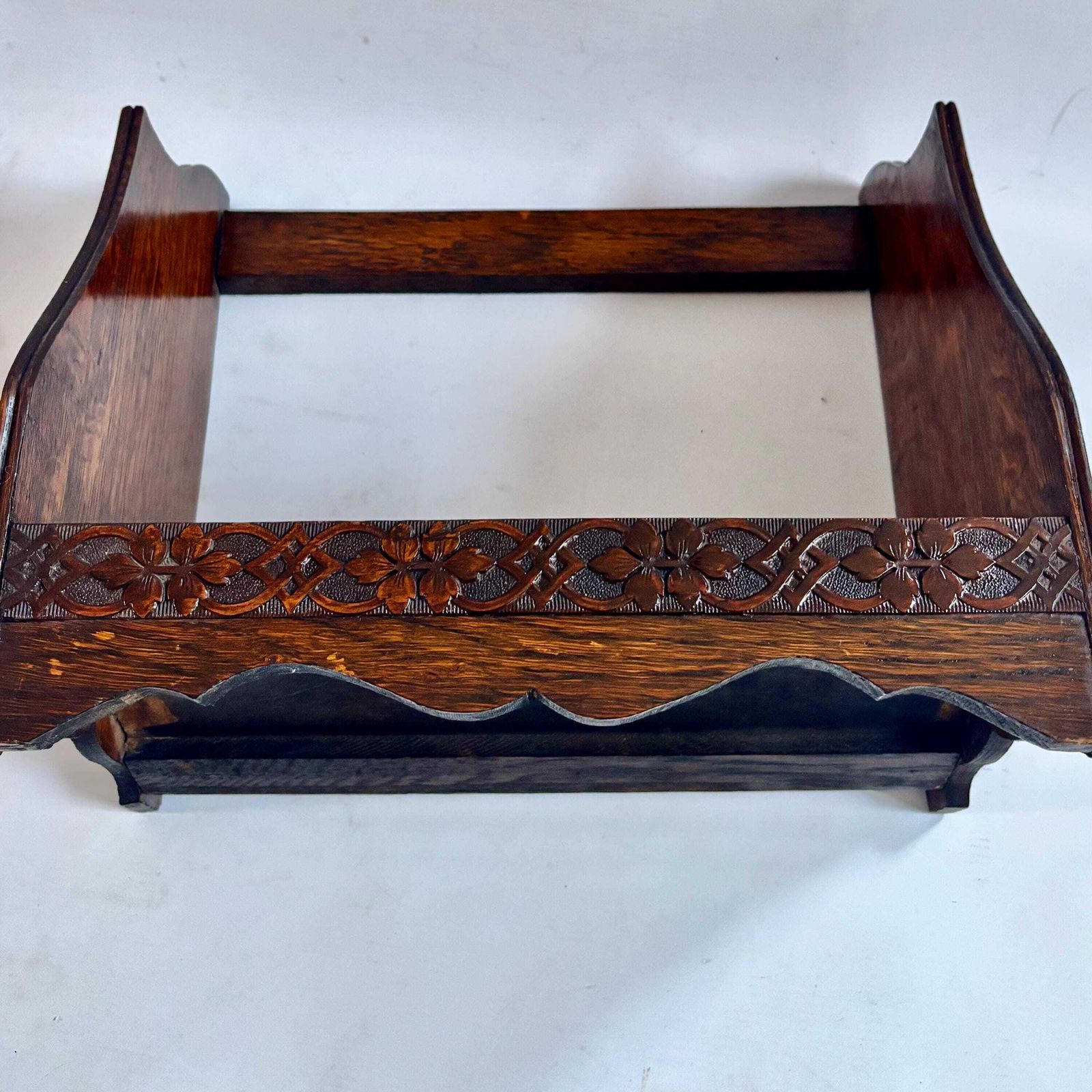 Collectors Antique Novel Rest Oak Book Reading Stand Portable Lectern, Edwardian, C.1910 photo 239.0
