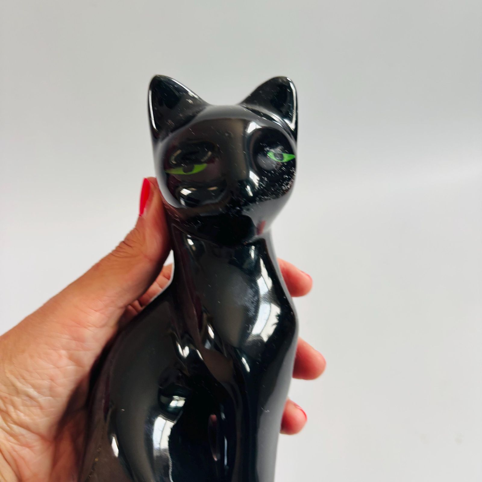 photo furniture Mid Century Taiwanese Black Cat Figurine: 1960s Ceramic Artmark Decor