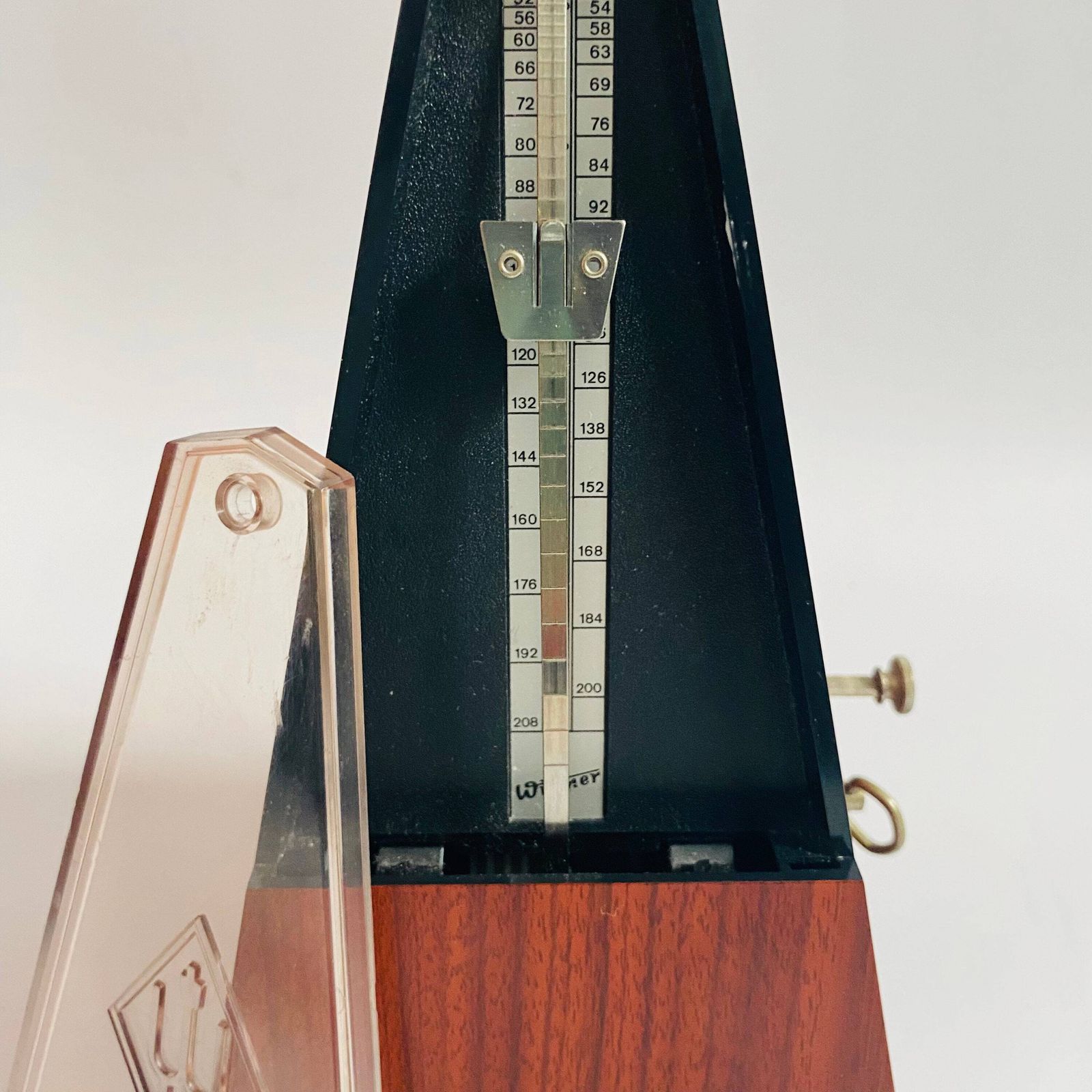 Musical Aid 1960s Wittner Metronome With Bell: Walnut Veneer, German Made photo for sale