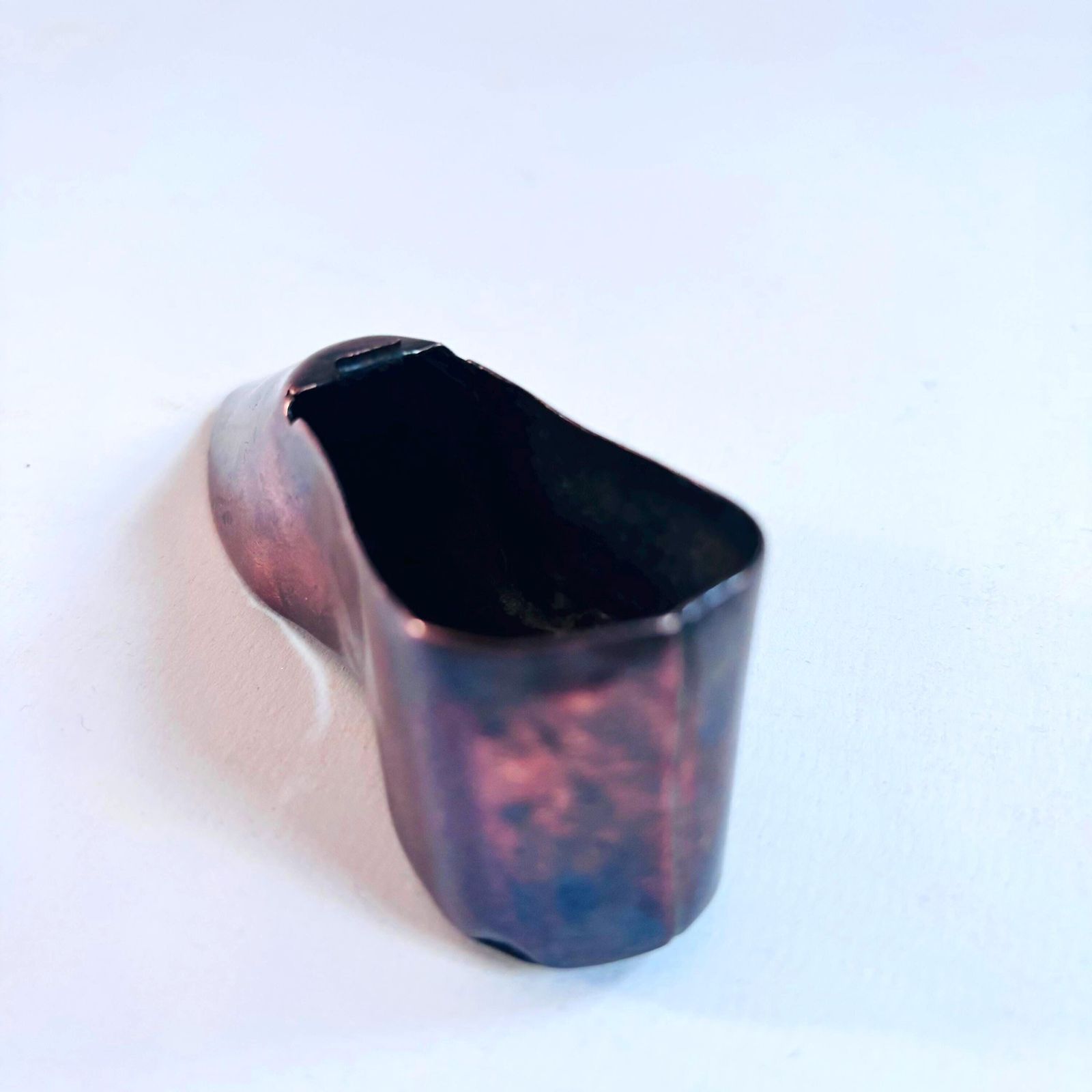 58.0 Vintage Copper Show Miniature Snuff Box Tin 1900s Pin Tray Ashtray Sewing photo
