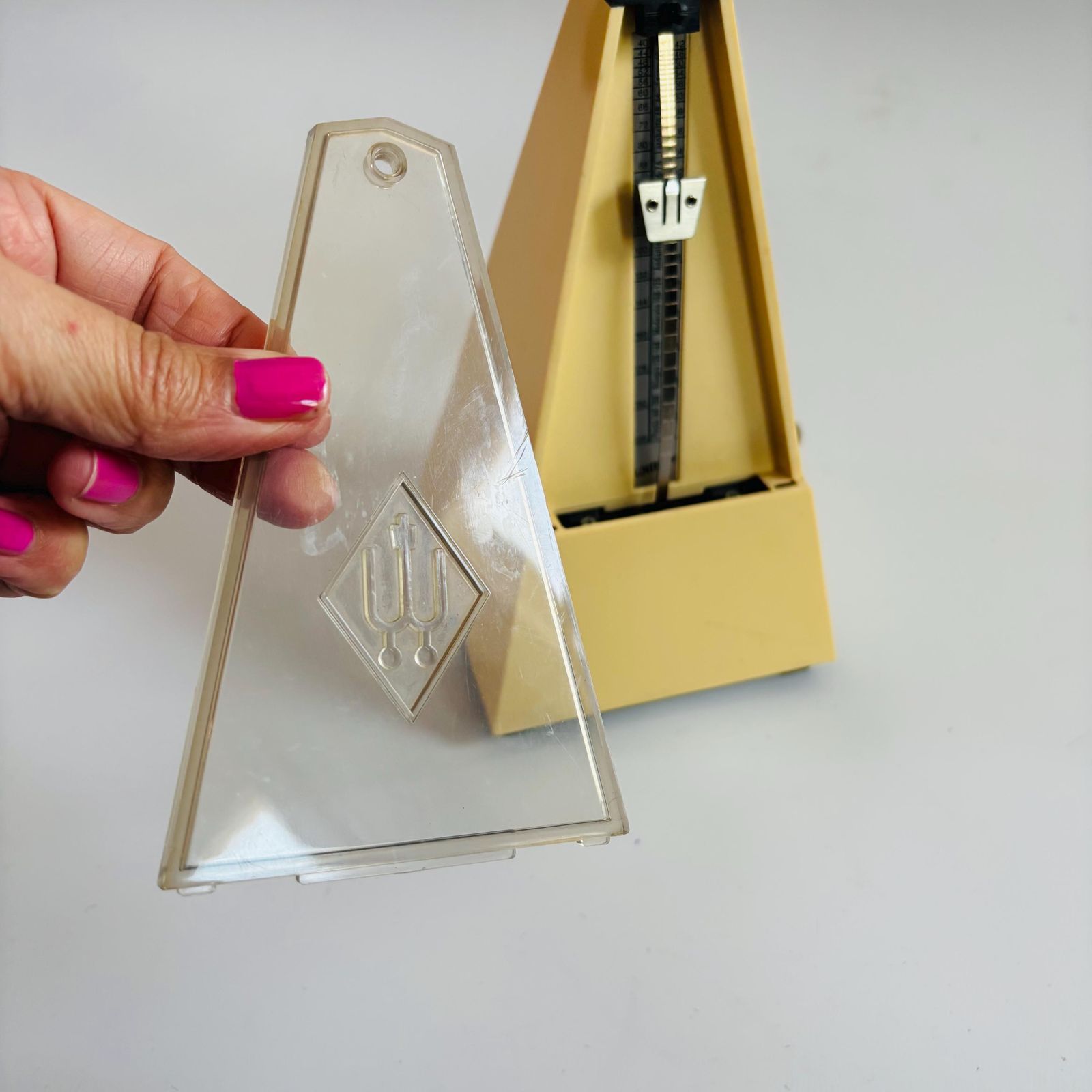 Vintage Wittner Metronome: Cream German Music Aid With Bell. photo vinterior