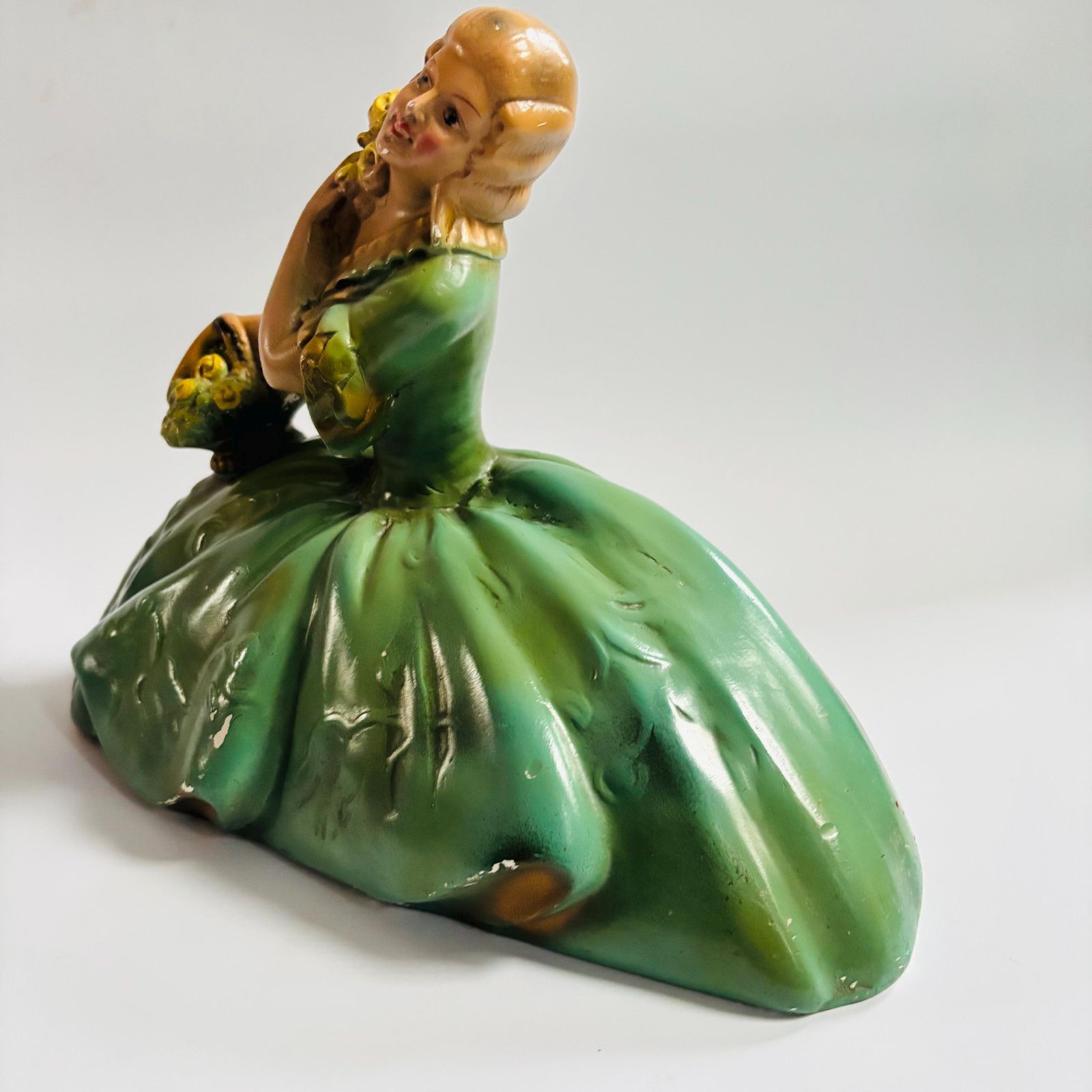 Vintage 1939 Chalkware Lady Figurine: Art Deco Victorian Style. photo buy