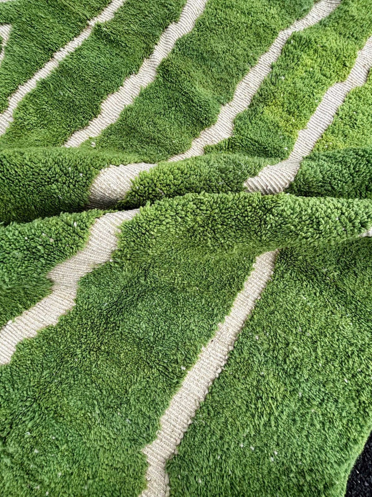 Moroccan Green Rug 200x300 Cm – Handmade Wool Area Rug, Modern Berber Rug, Large Luxury Moroccan Rug photo Textiles